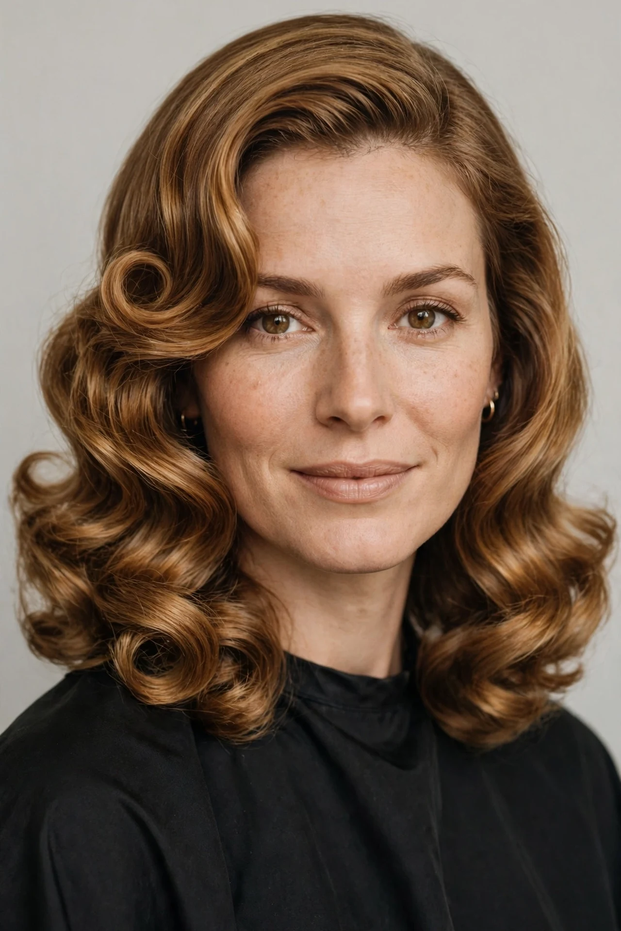 Soft velcro roller curls on a long bob