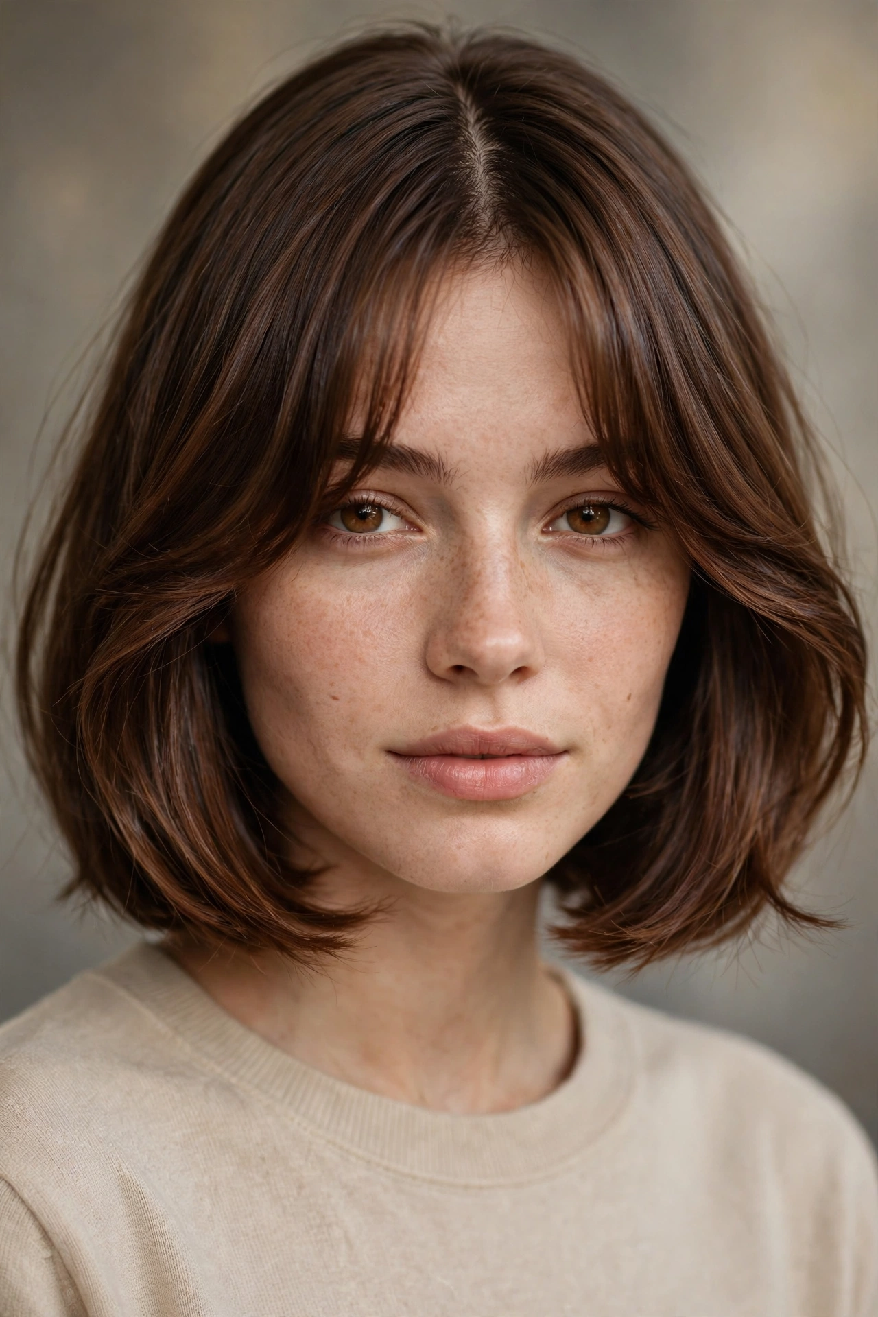 How to style a bob with curtain bangs using a round brush