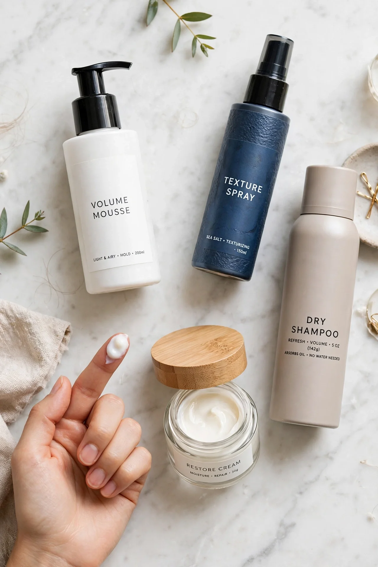 Product amount guide for french bob styling