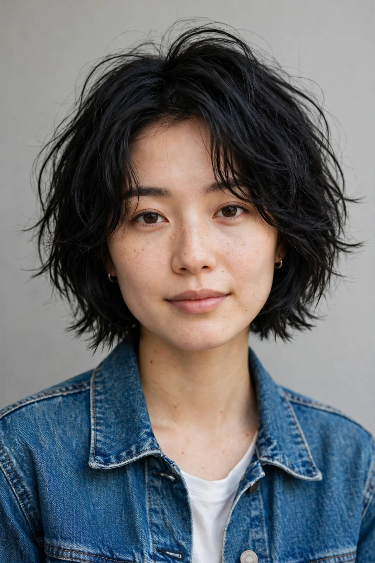 Textured Japanese bob with piecey choppy ends