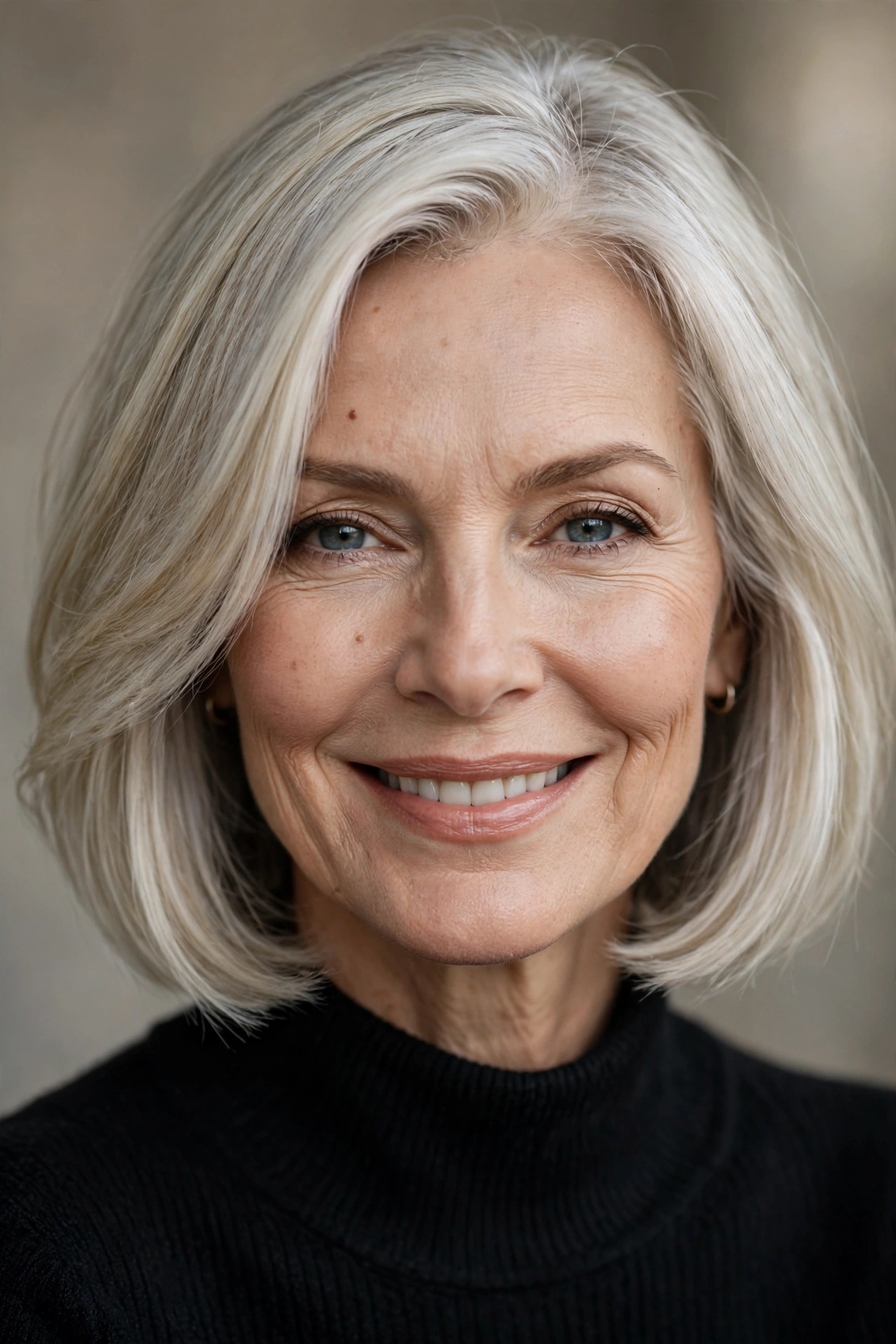 Polished jaw length bob for women over 50