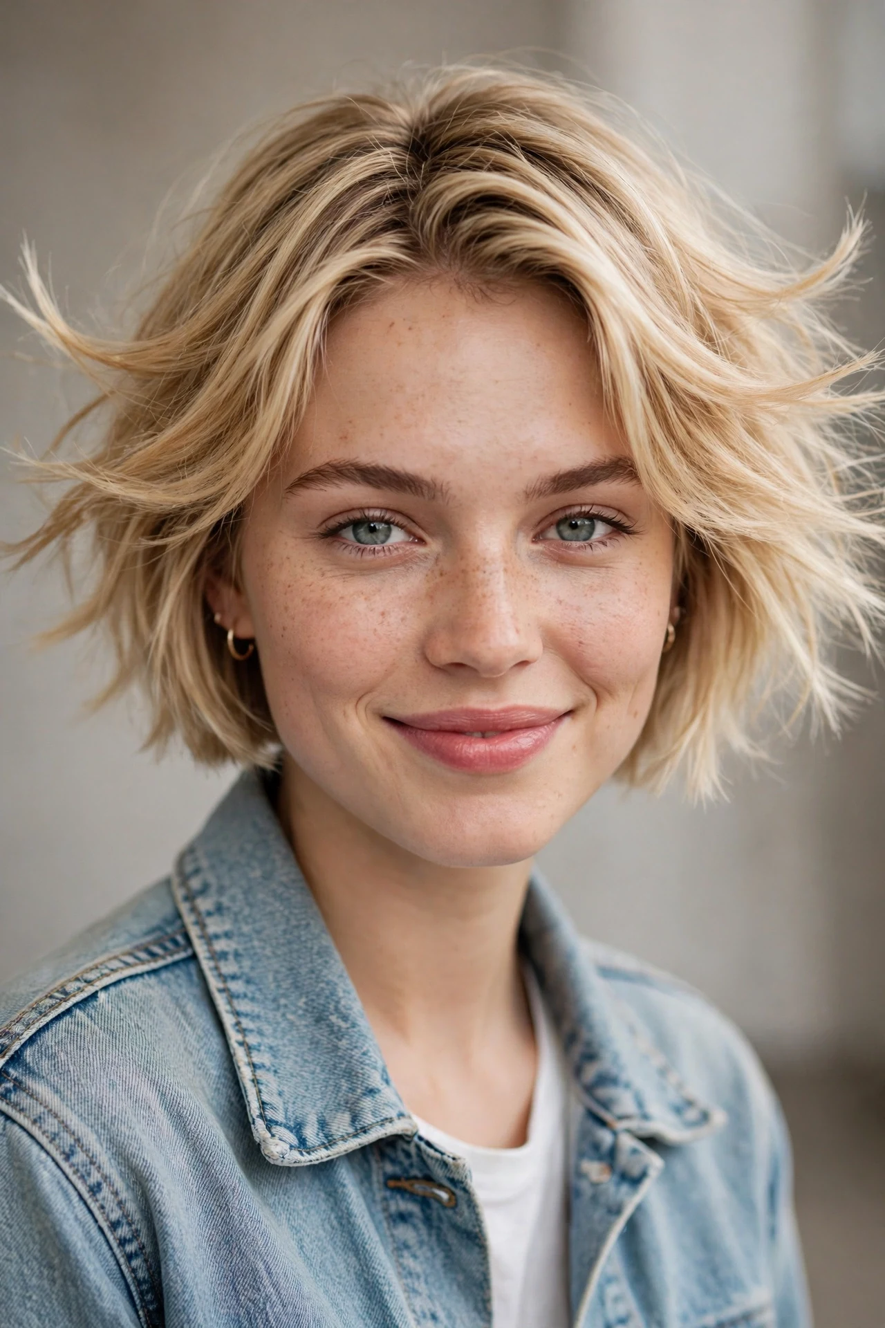 Short chin length kicktail bob with flicked out ends