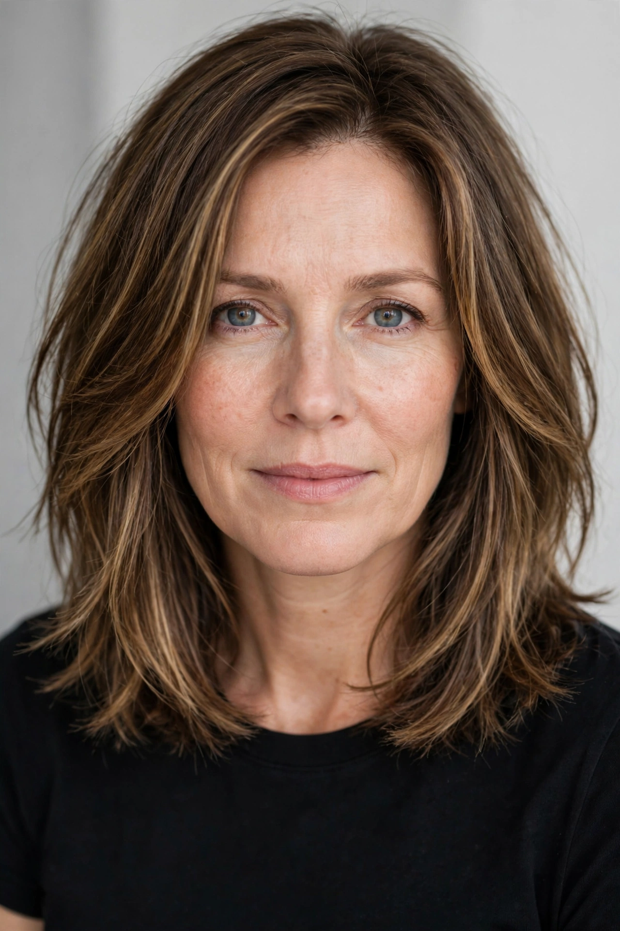 layered long bob haircut with movement