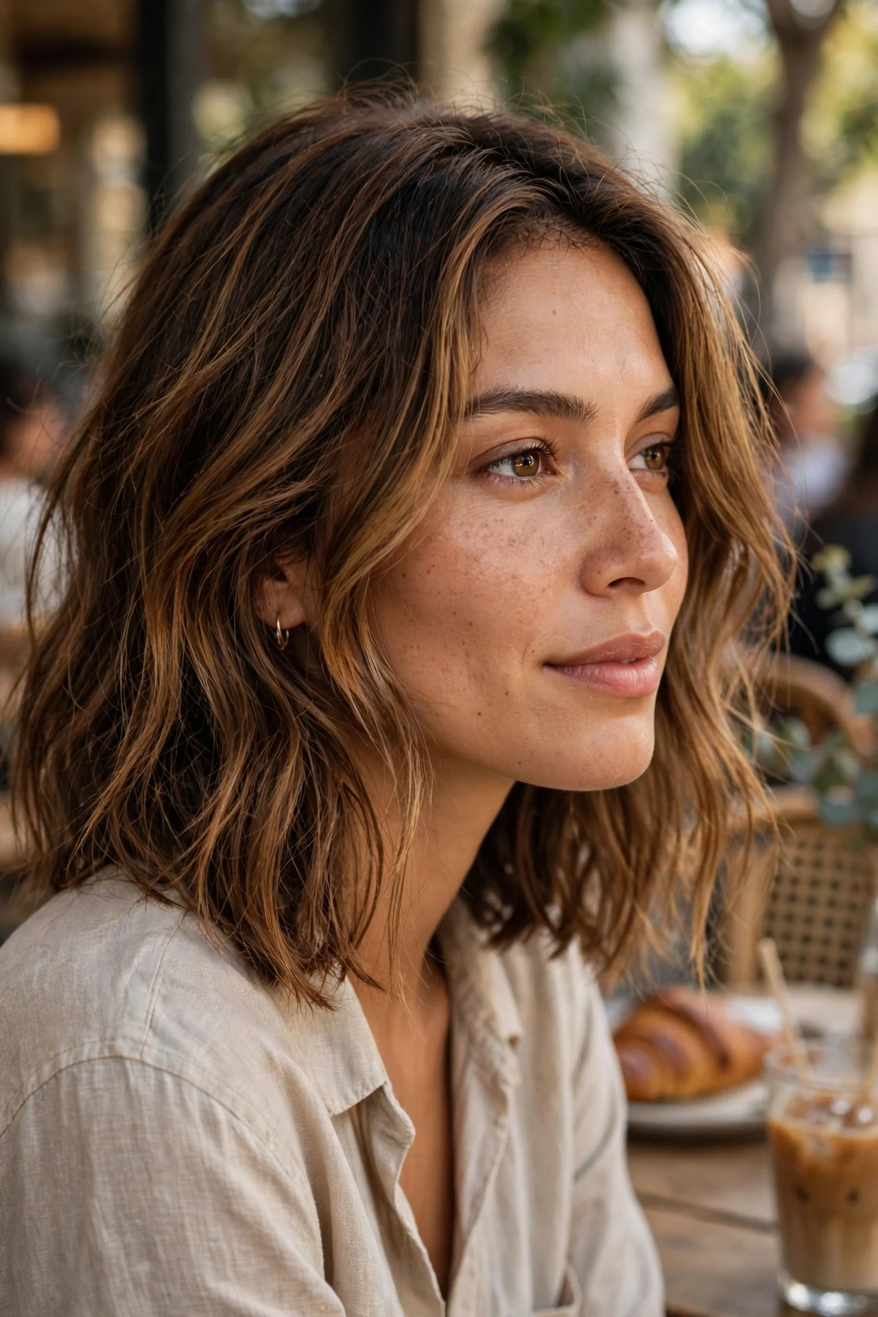 Long french bob as a grow-out stage from a shorter chin-length bob