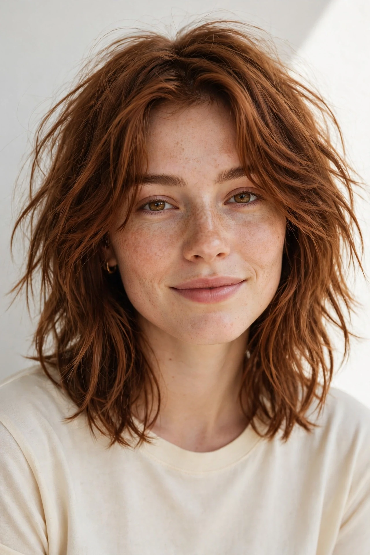 Air dry shaggy long bob with choppy lived in layers