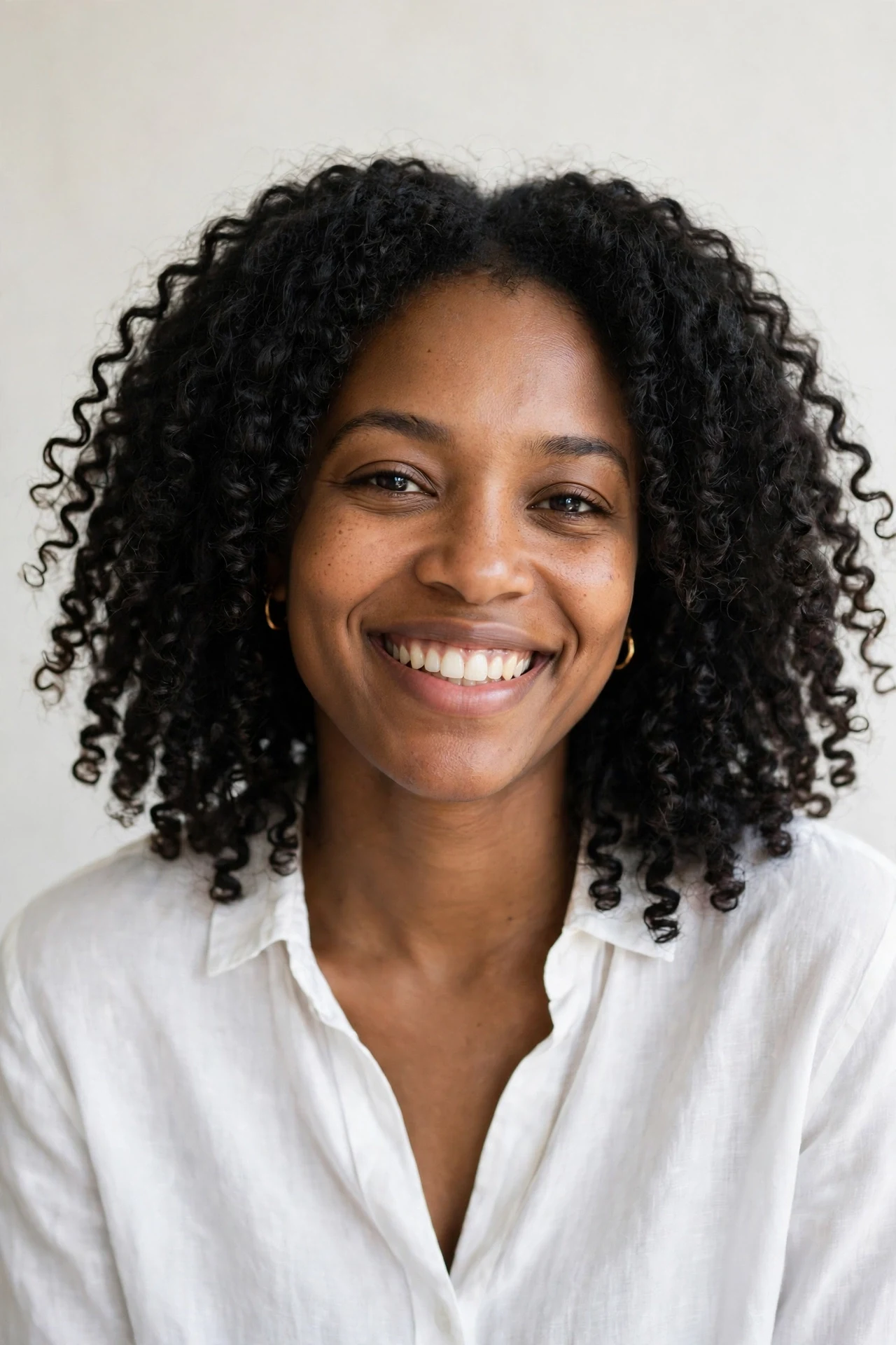 Curly wash and go long bob with defined natural curls