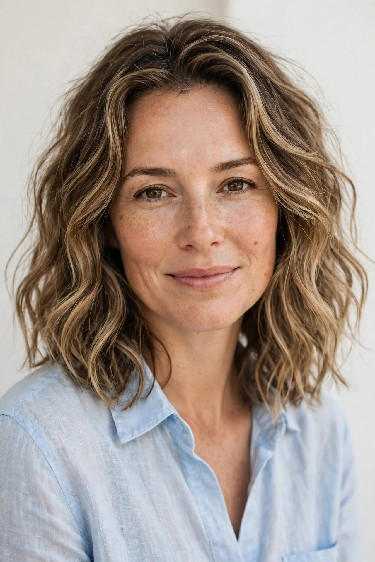 Scrunch and go wavy long bob with air dried texture
