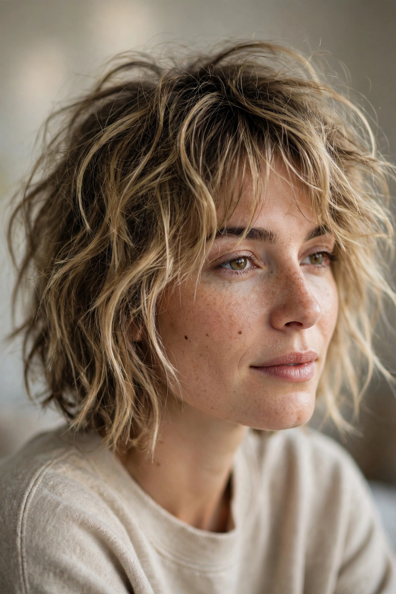 Messy bedhead low maintenance bob