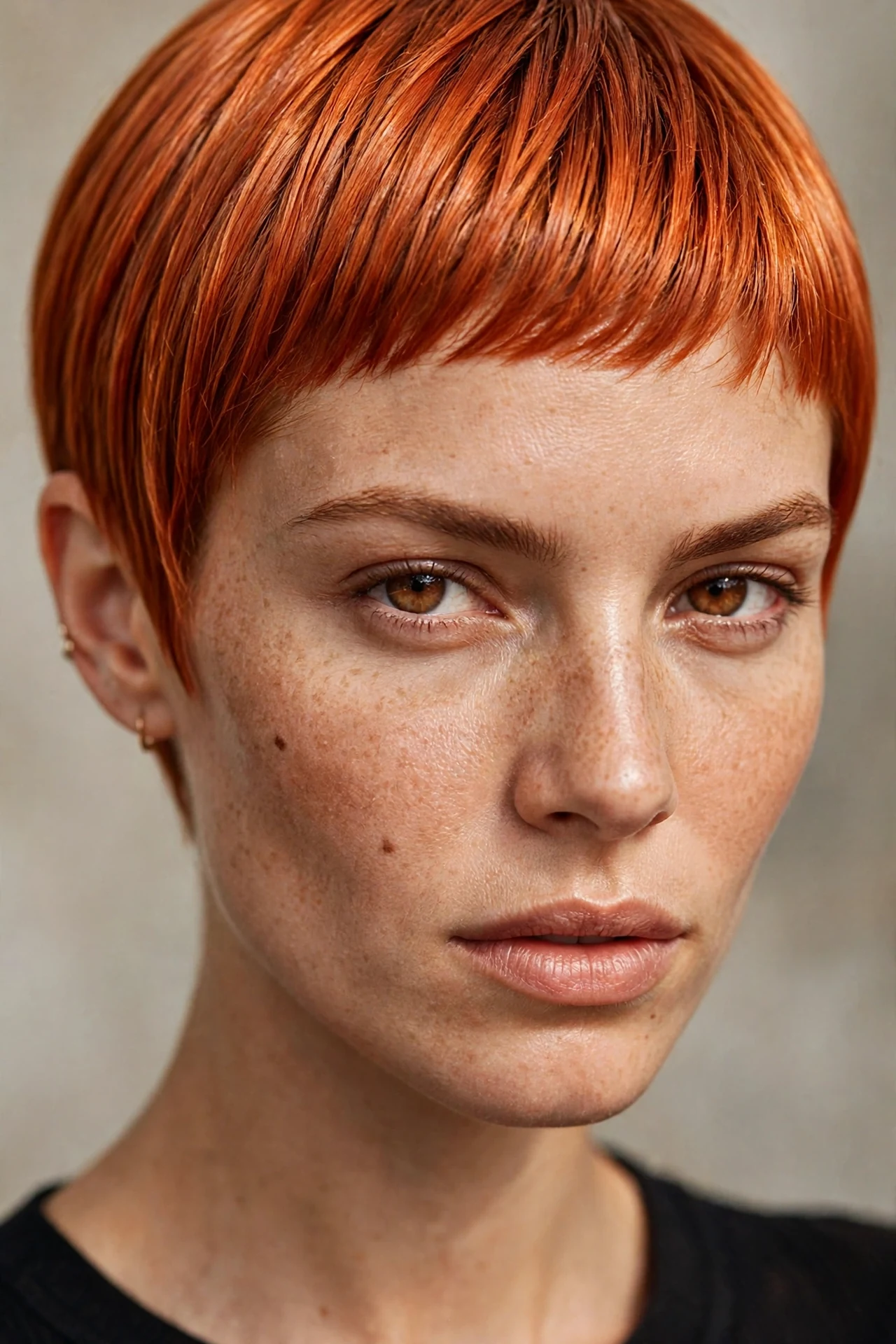 Copper red micro bob with vibrant shine