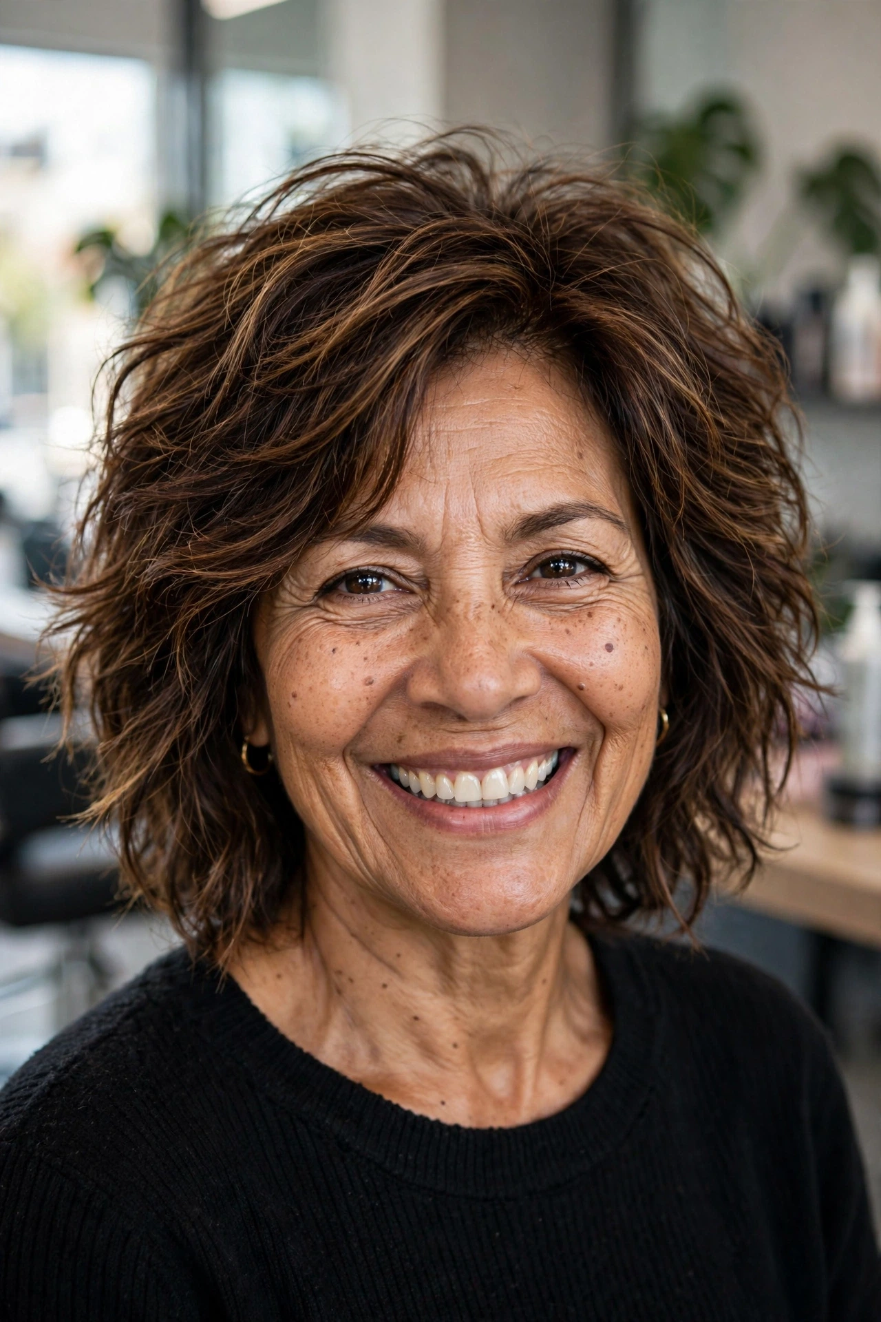 messy bob for thick hair women over 50
