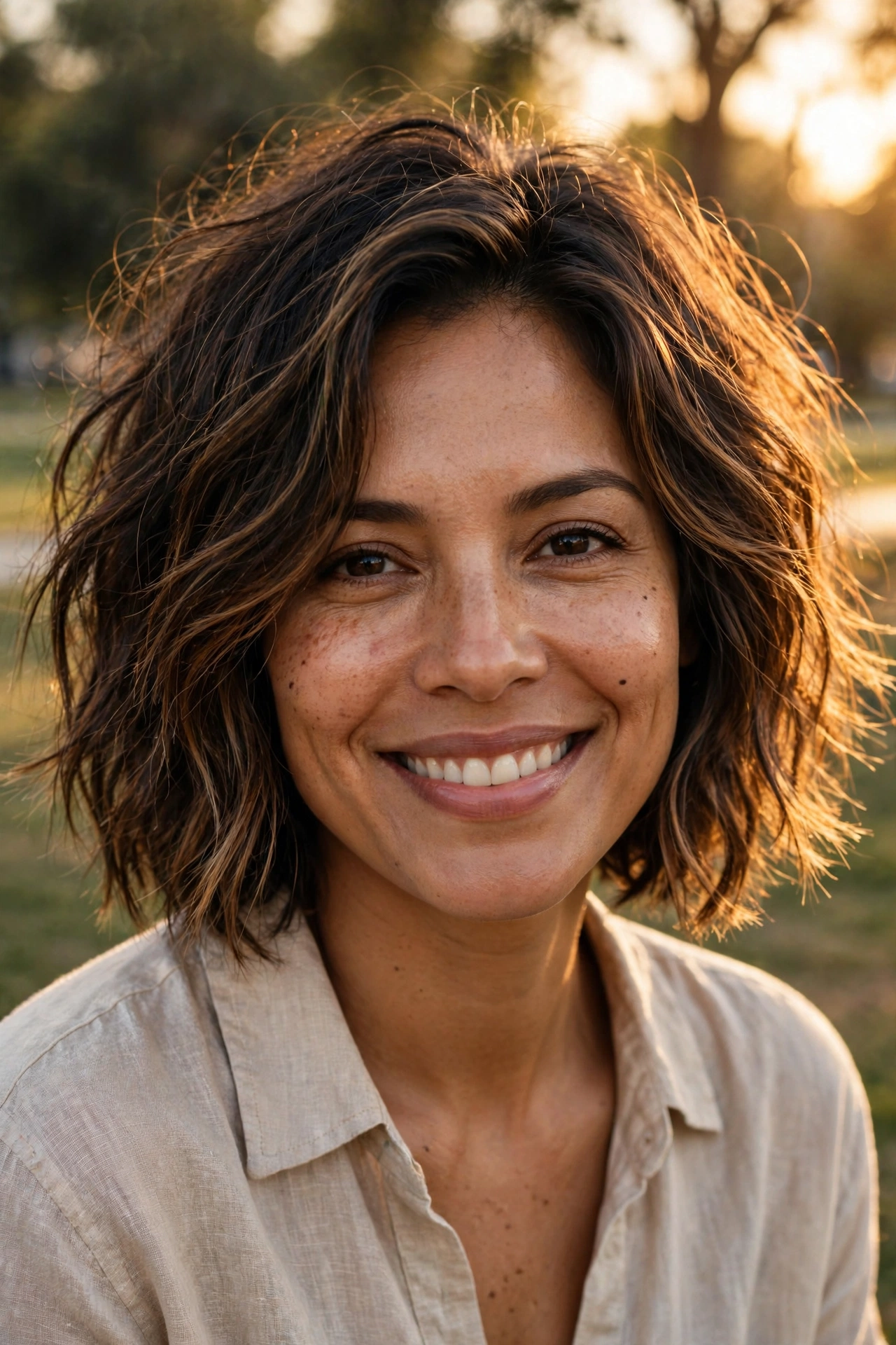 messy french bob haircut