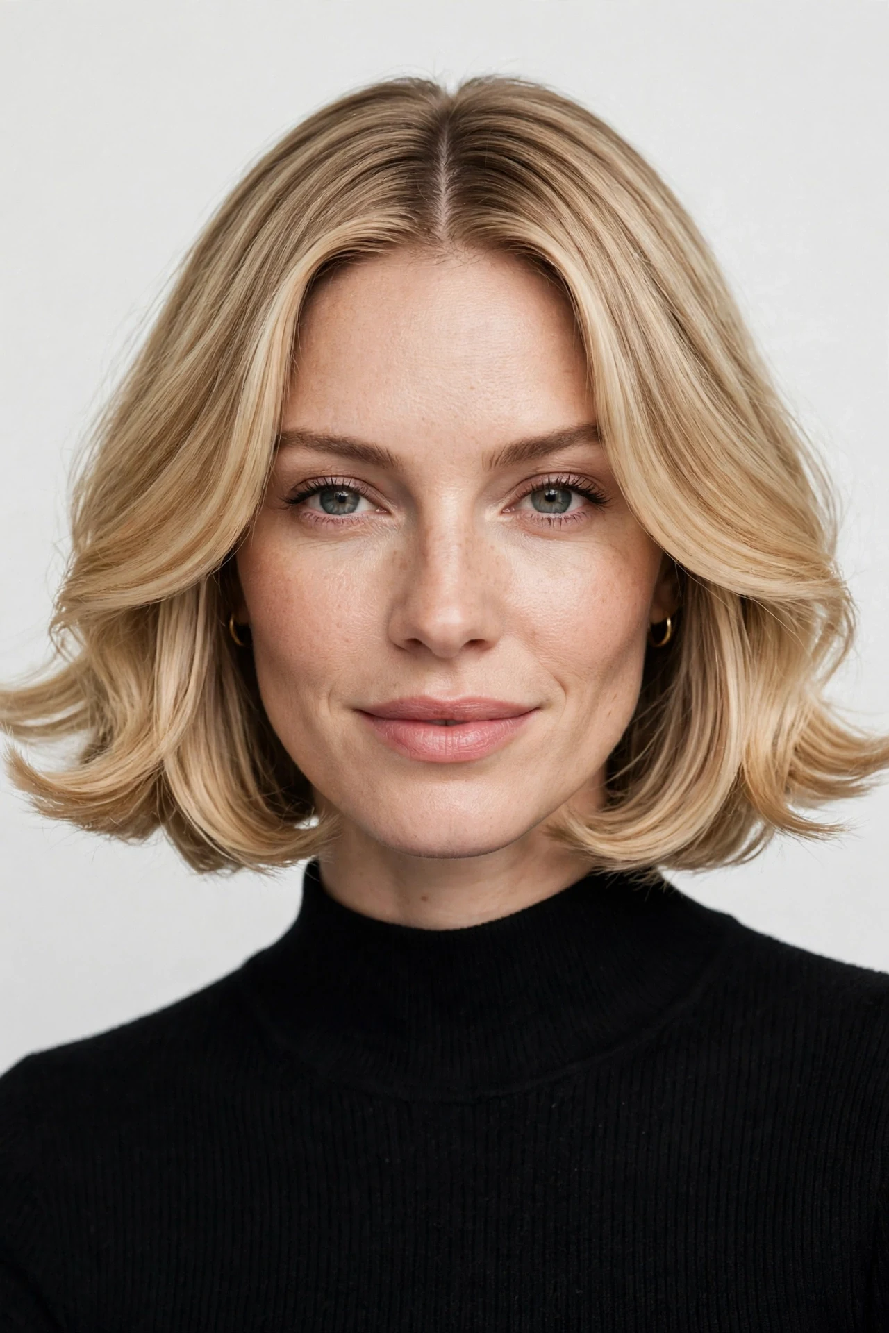 Middle part bob with playful flipped out ends