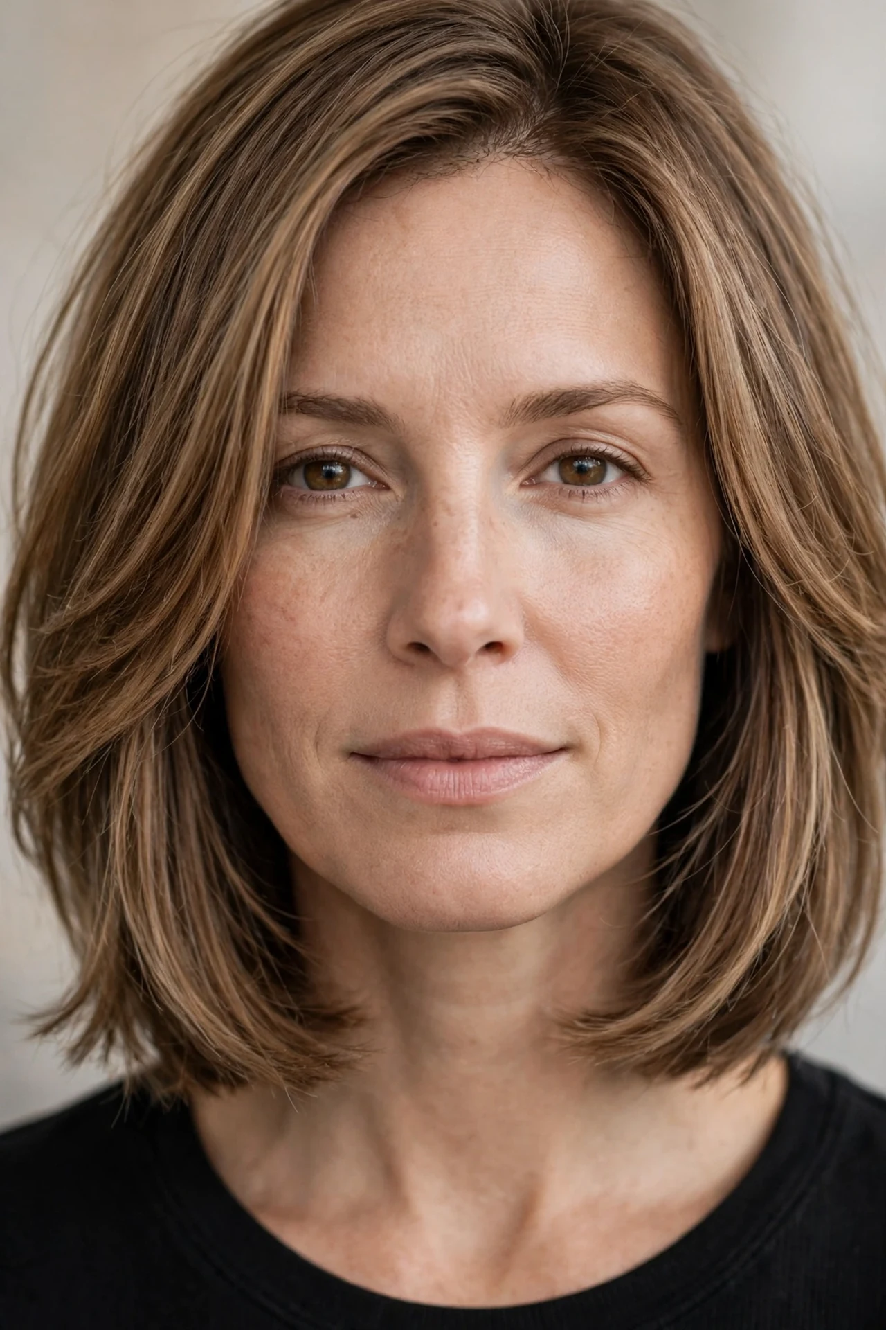Neck length layered bob for fine hair with volume boosting layers