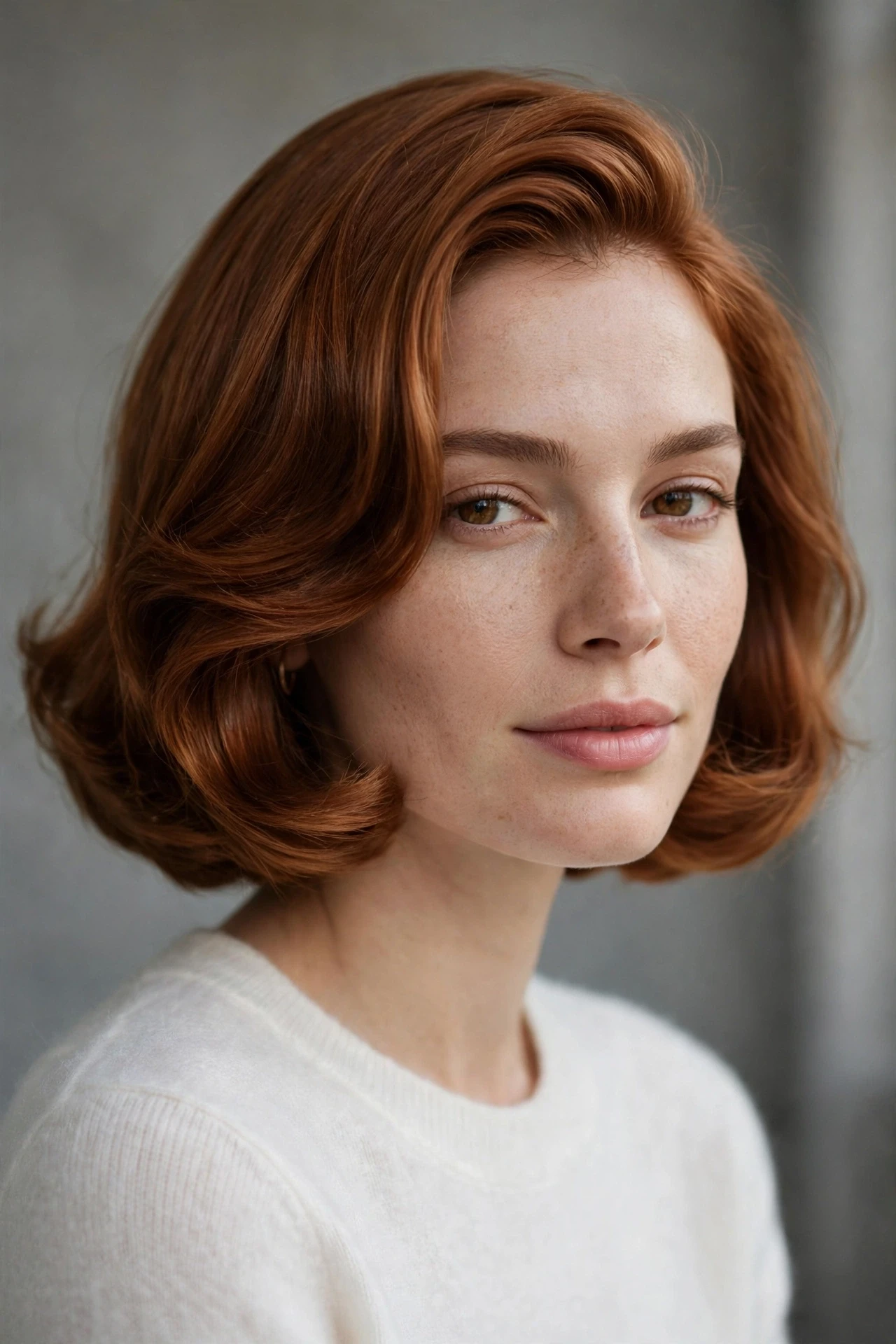 Old money bob for an oval face with a bouncy blowout