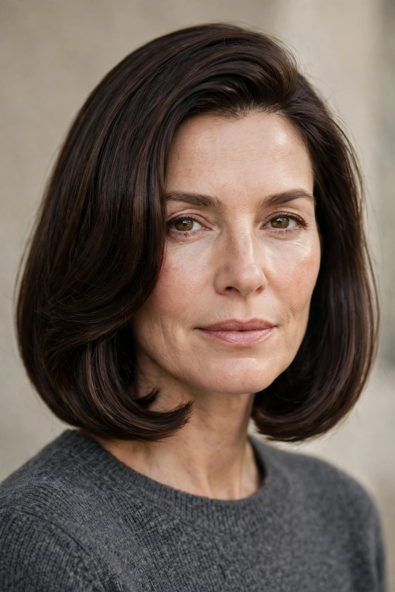 Old money bob for thick hair with a sleek controlled finish