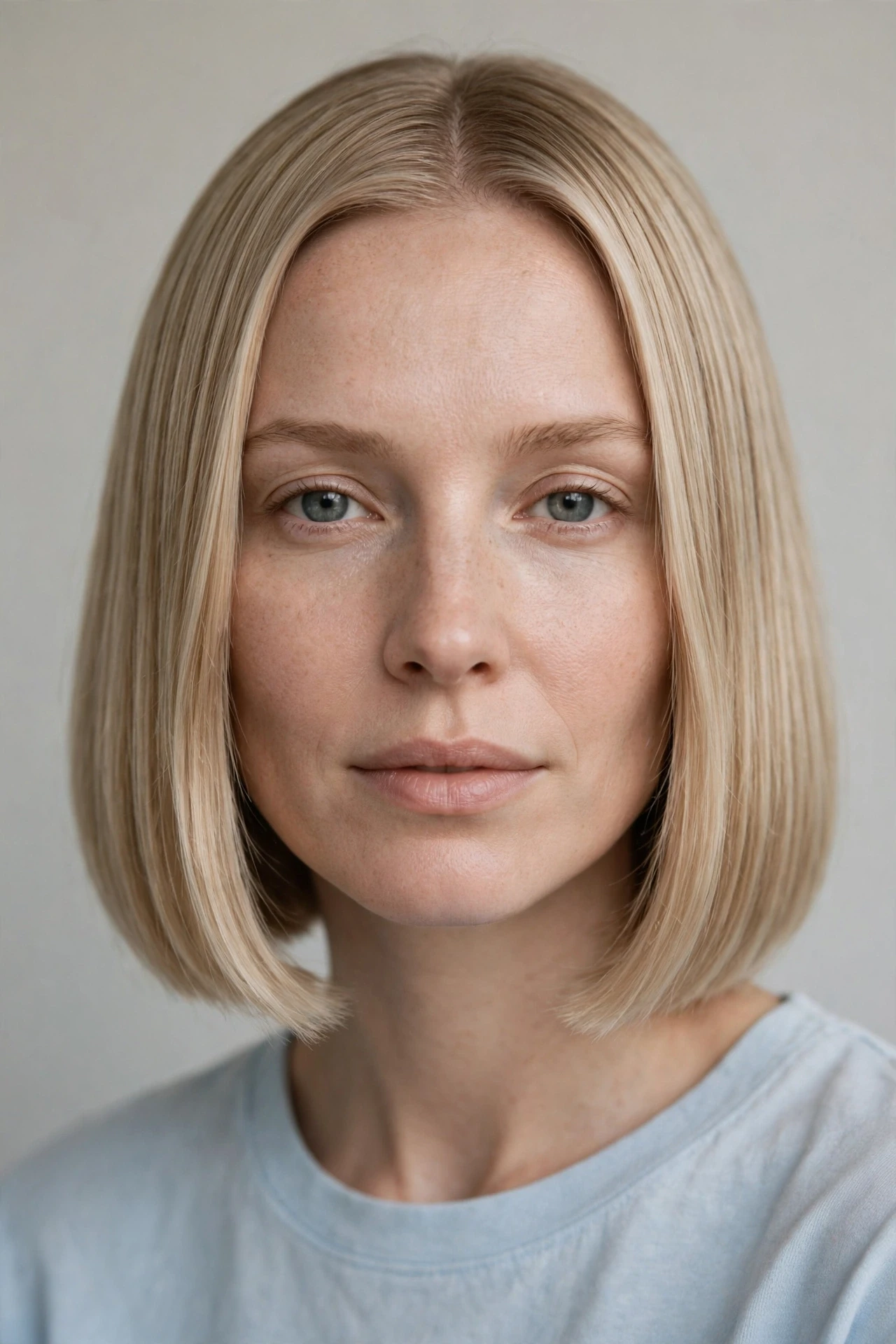 Prada bob for fine hair with a thick blunt hemline