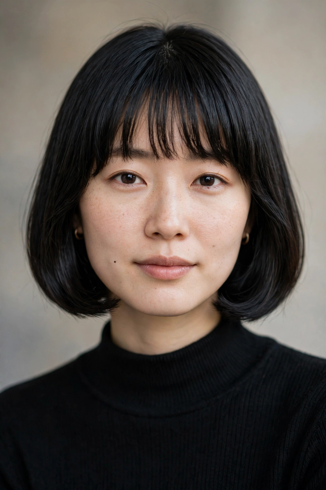 Pageboy bob for an oval face with classic chin length shape
