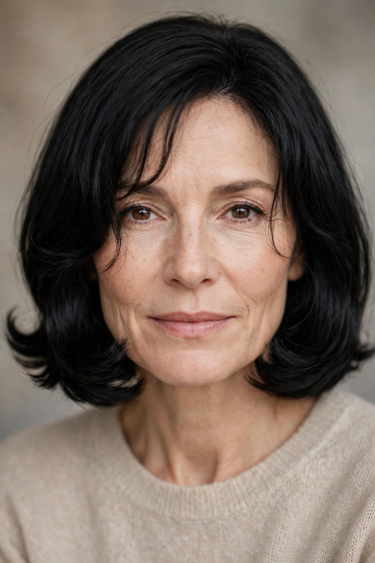 Pageboy bob for a square face with softened feathered ends