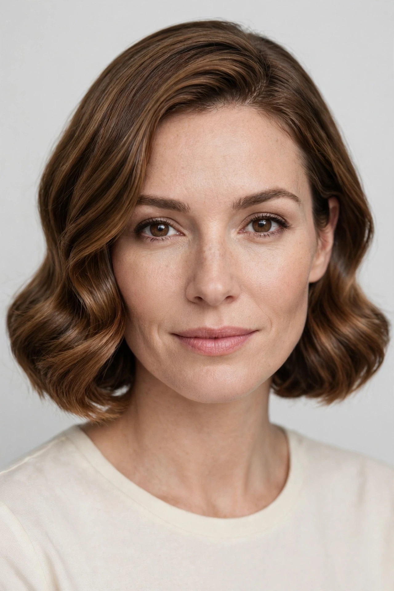 Polished wavy Prada bob with smooth defined waves