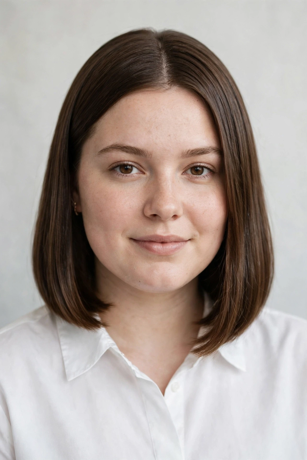 Prada bob for a round face, worn just below the chin