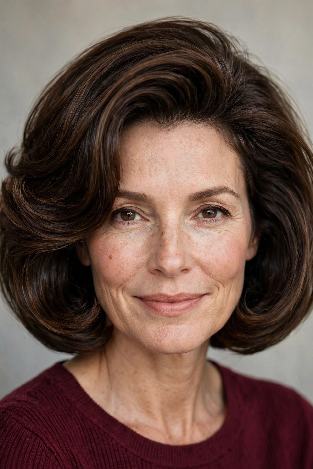 Voluminous blowout Prada bob with bouncy smooth ends