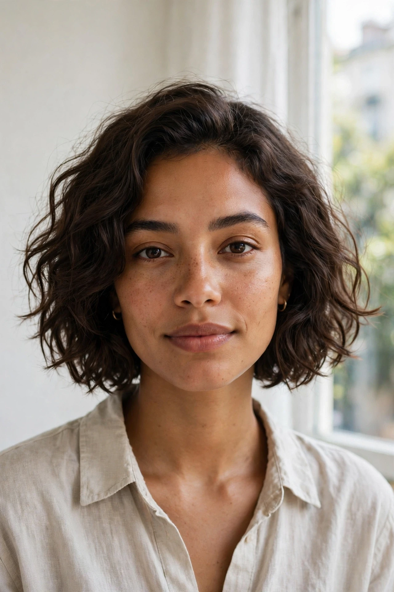 Naturally wavy parisian bob air dried with defined soft waves