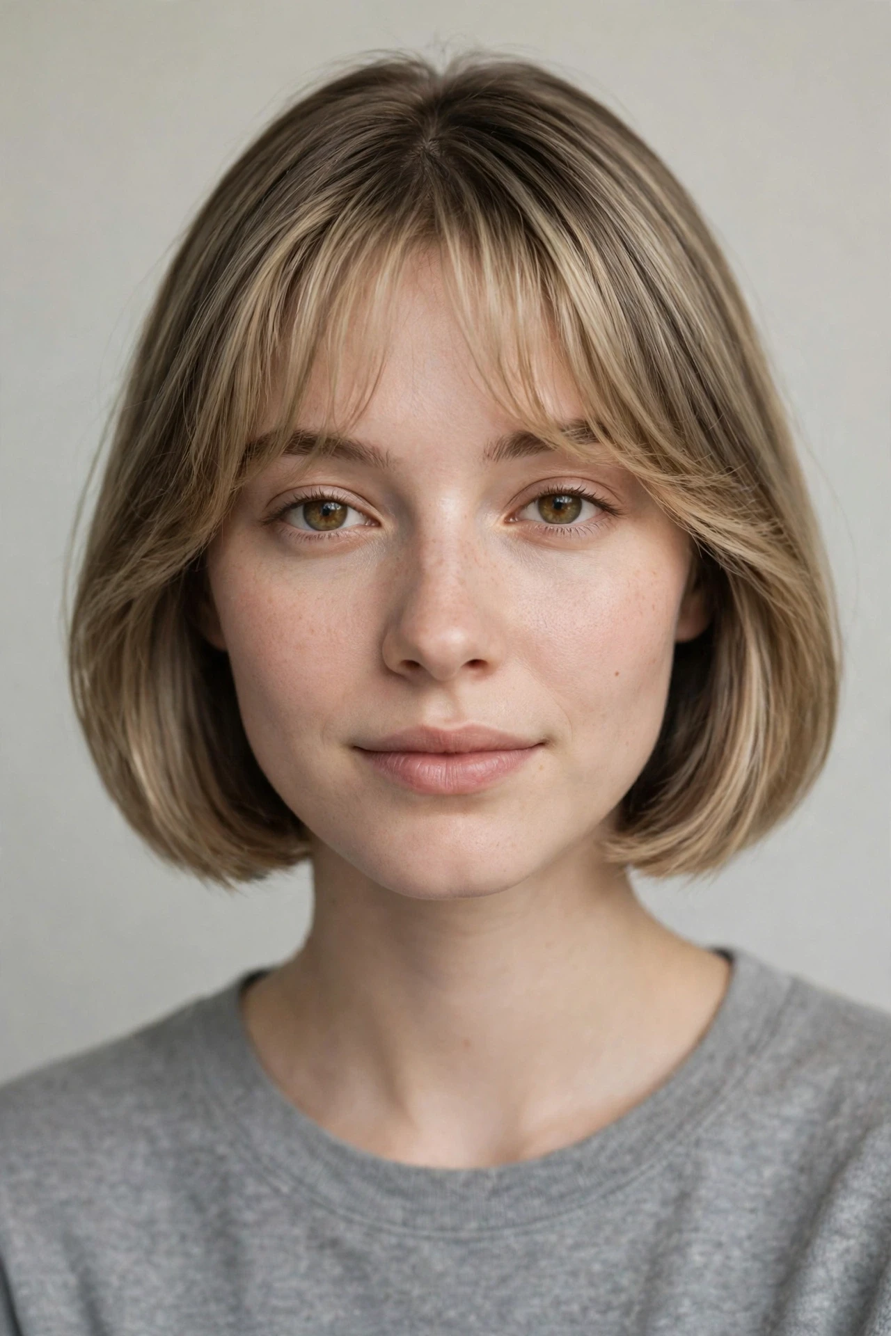 Prada bob with light wispy bangs