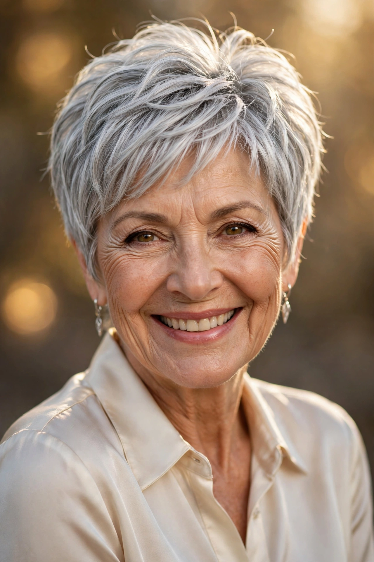 low-maintenance pixie bob haircut for over 60