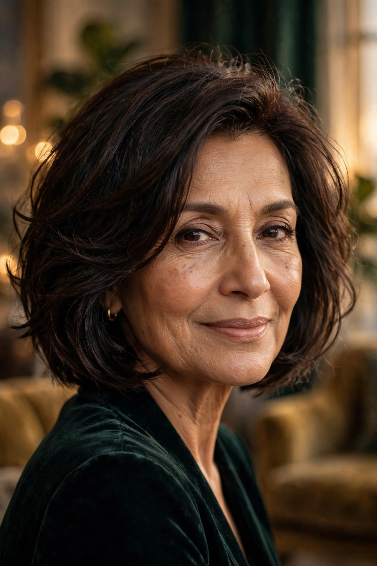 polished messy bob for evening women over 50
