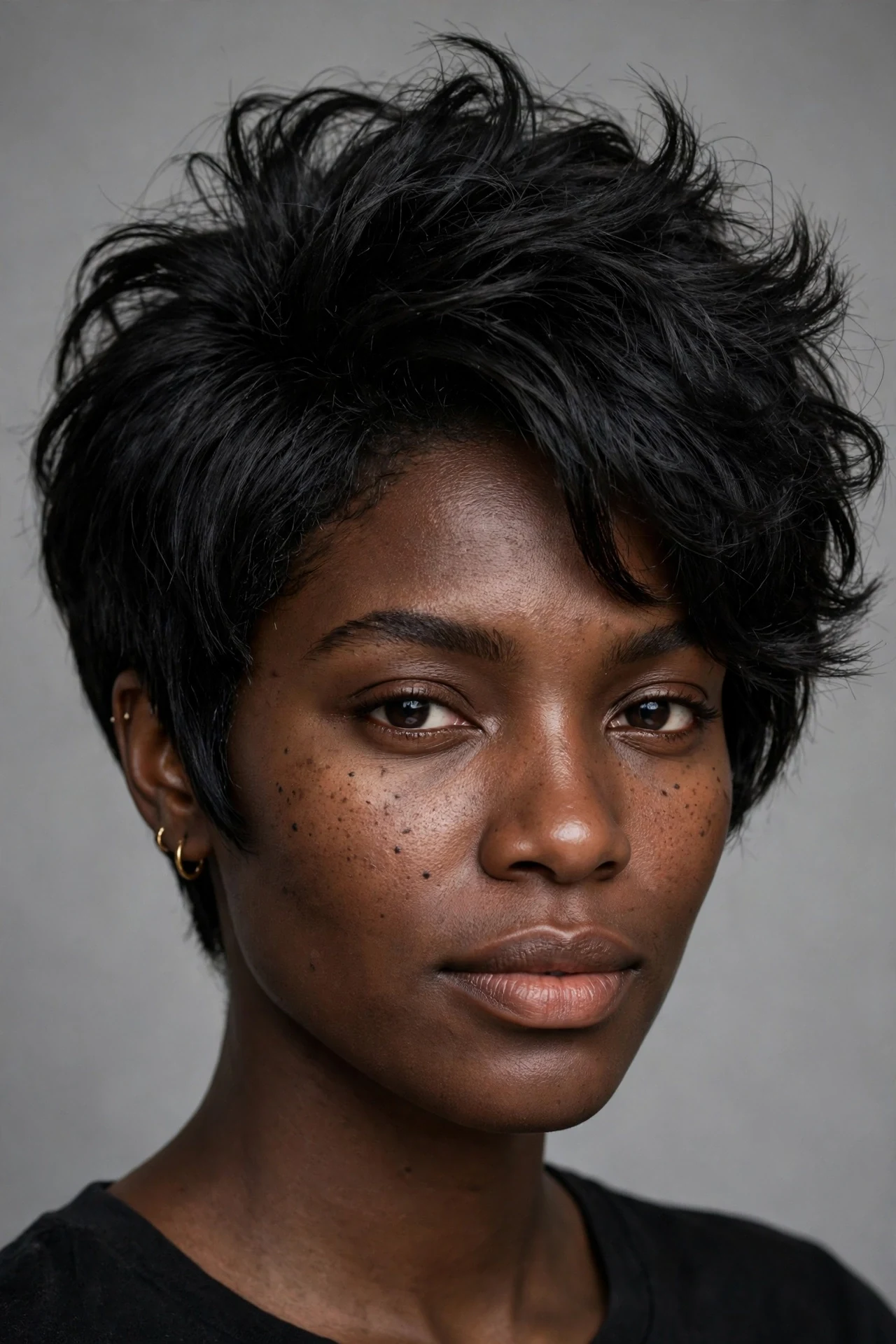 Textured french bob with crown volume lifting a round face upward