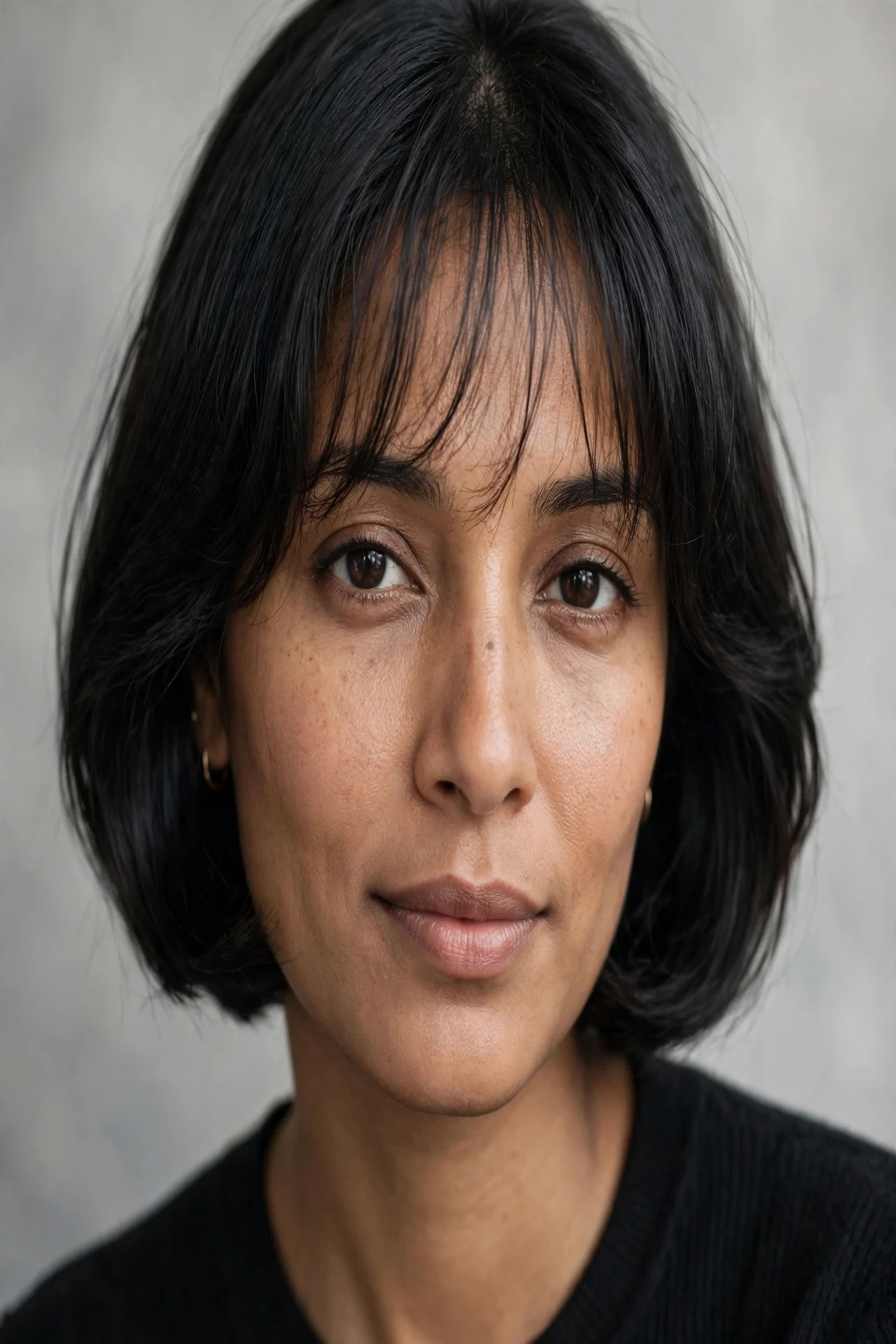 Wispy fringe french bob for round faces with see through bangs