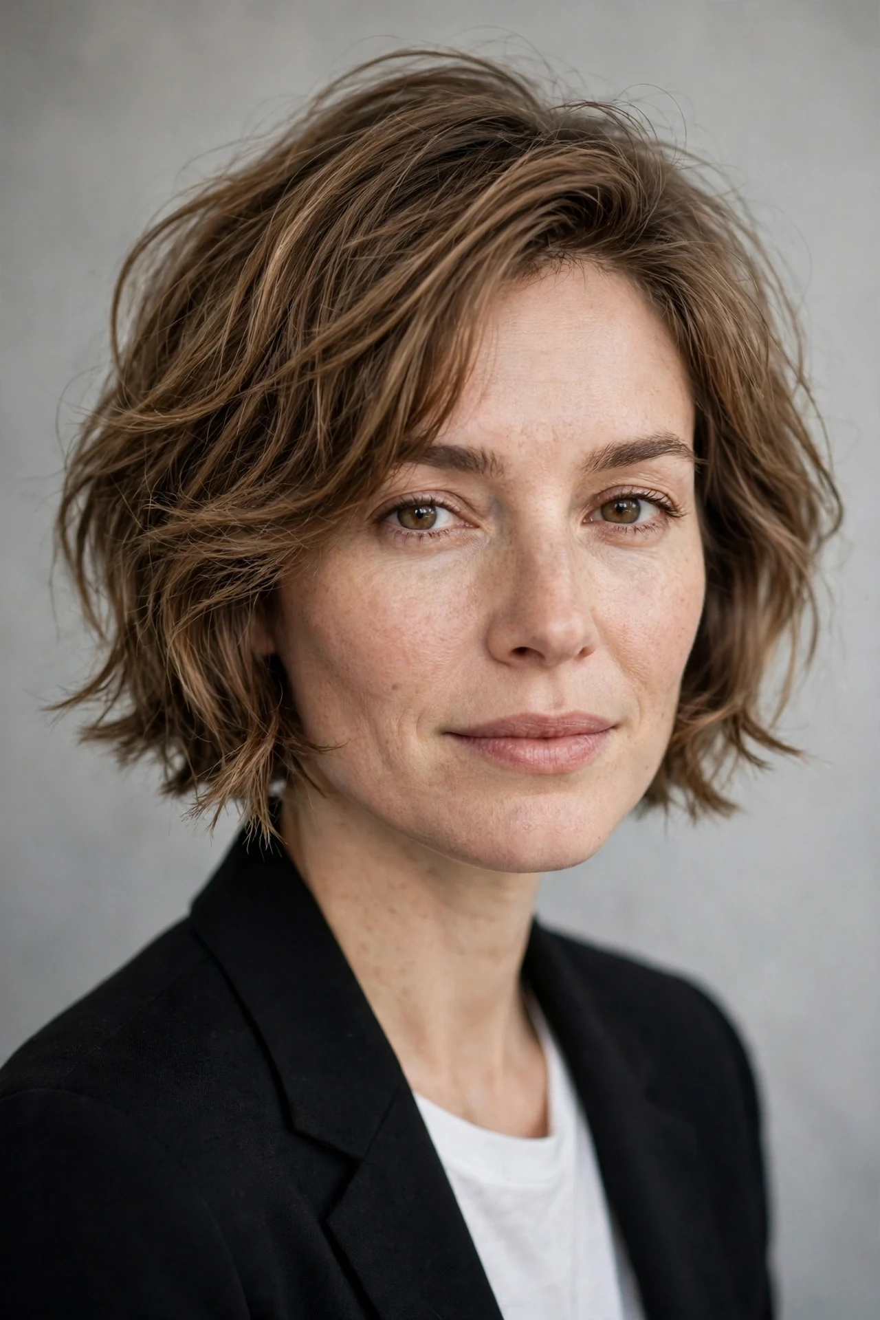 Ripped bob haircut: classic piecey ripped bob with separated textured ends