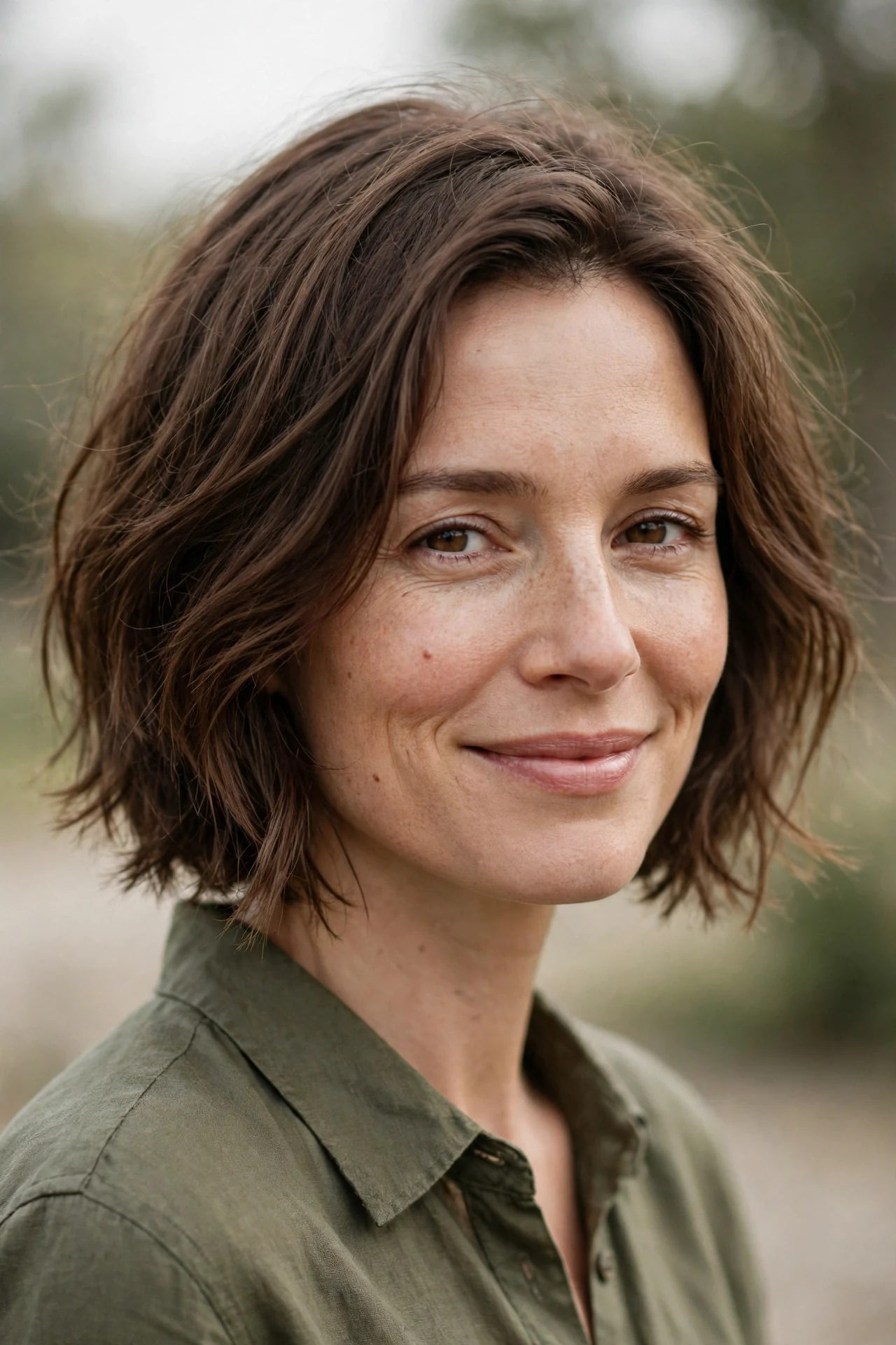 Low-maintenance razor bob that air dries into soft texture