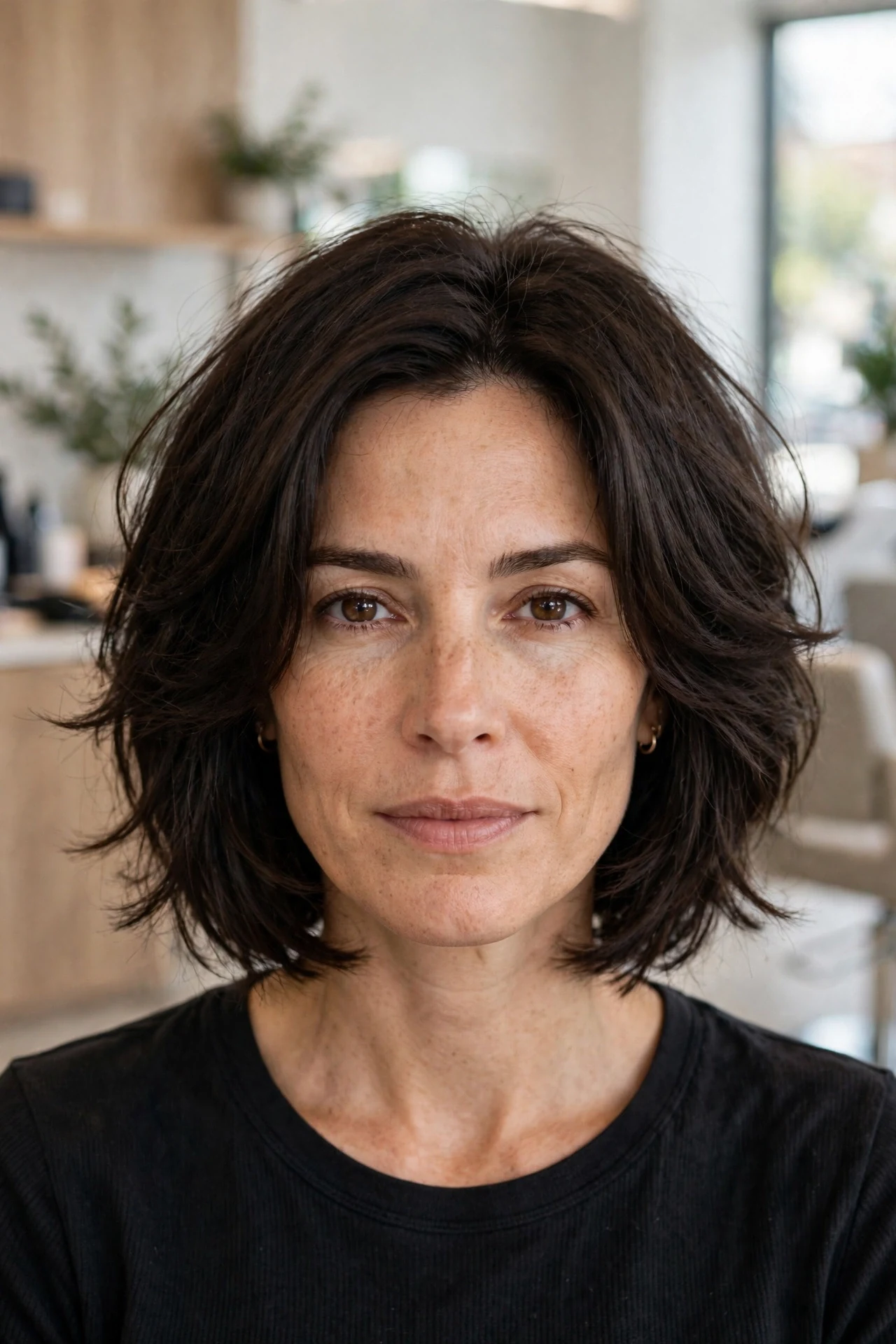 Razor bob for thick hair with thinned airy layers