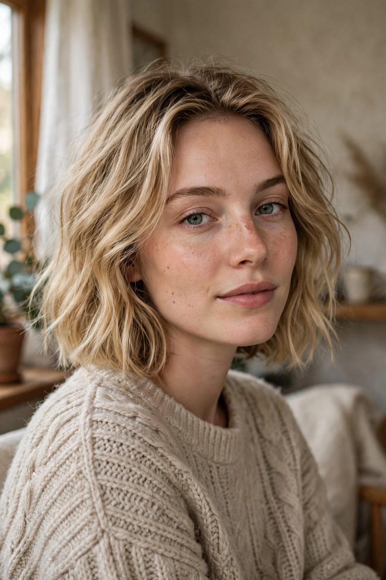 Second day lived in midi bob with natural volume