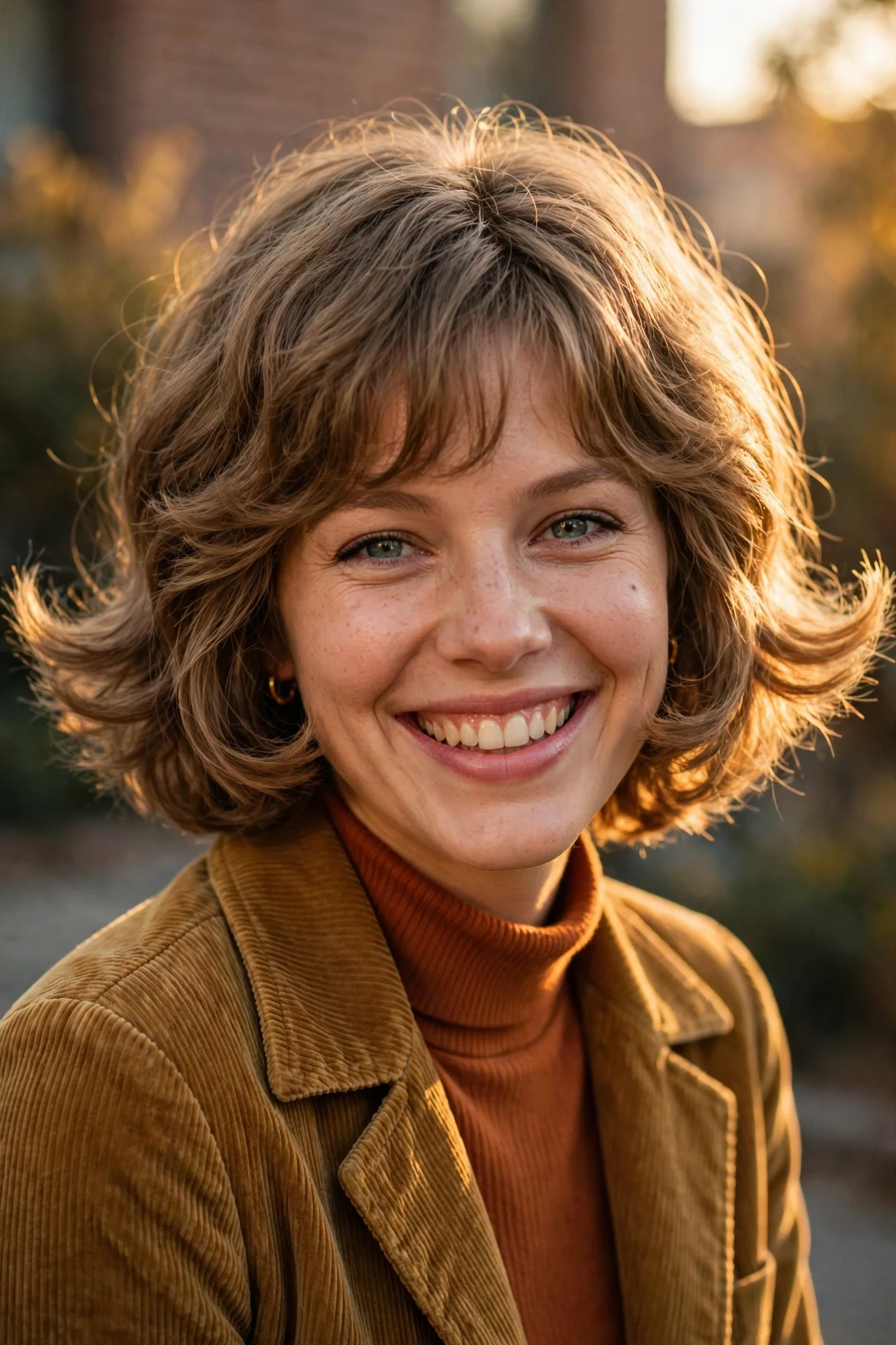 70s inspired shaggy french bob with flipped out ends