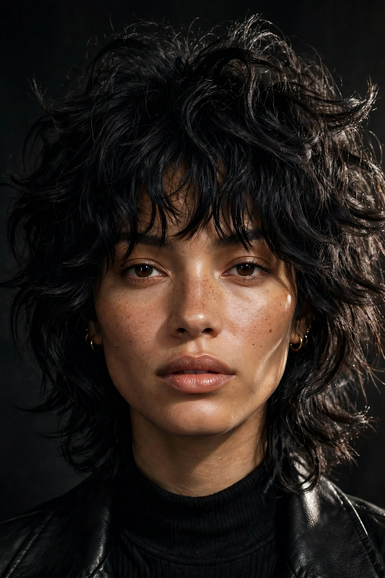 Shaggy french bob with wolf cut inspired crown layers and edgy texture