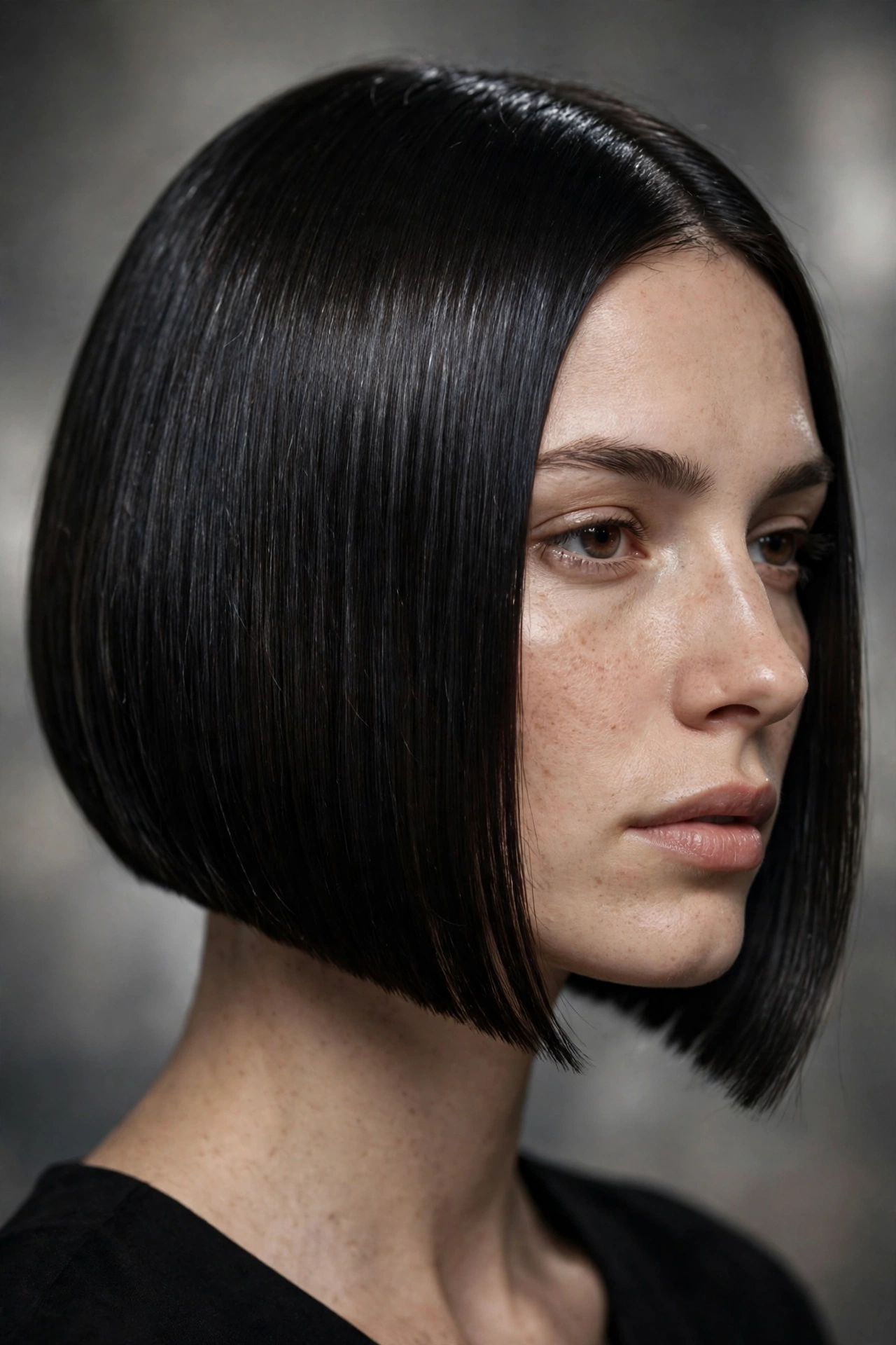 Sharp bob haircut with razor precise geometric edges, 2026 style guide