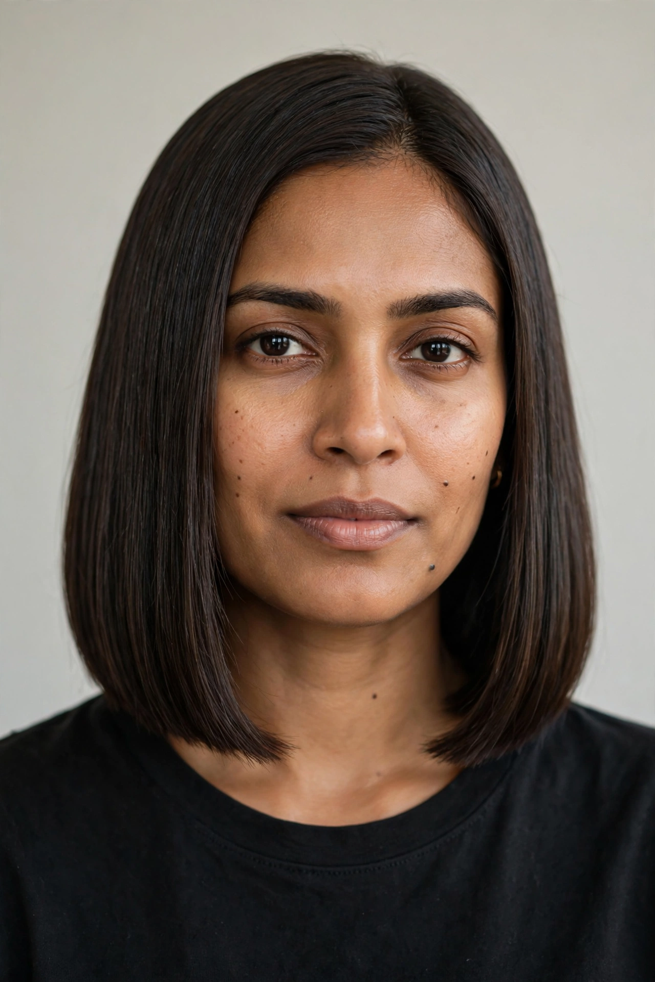 sleek blunt long bob haircut