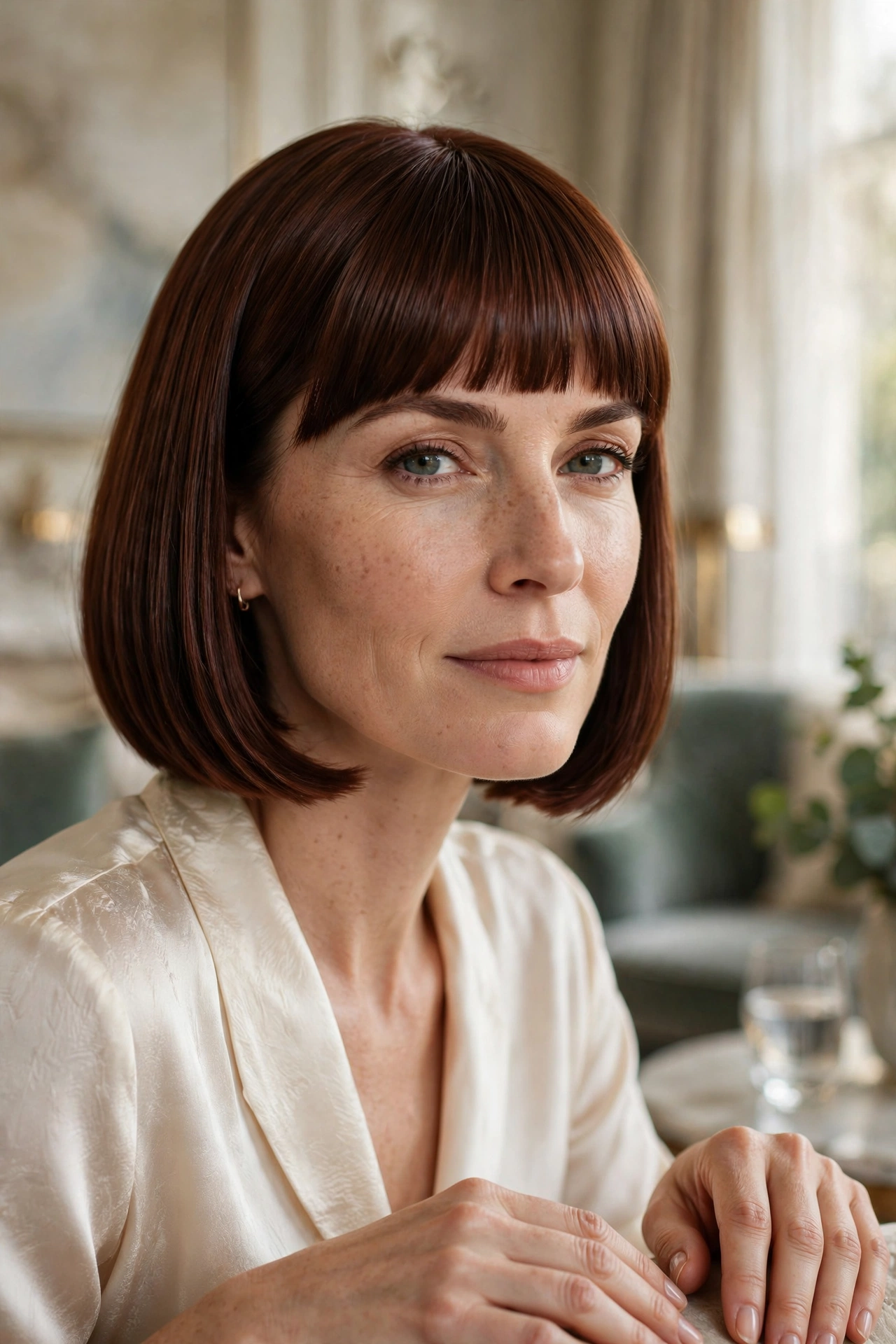 sleek french bob haircut