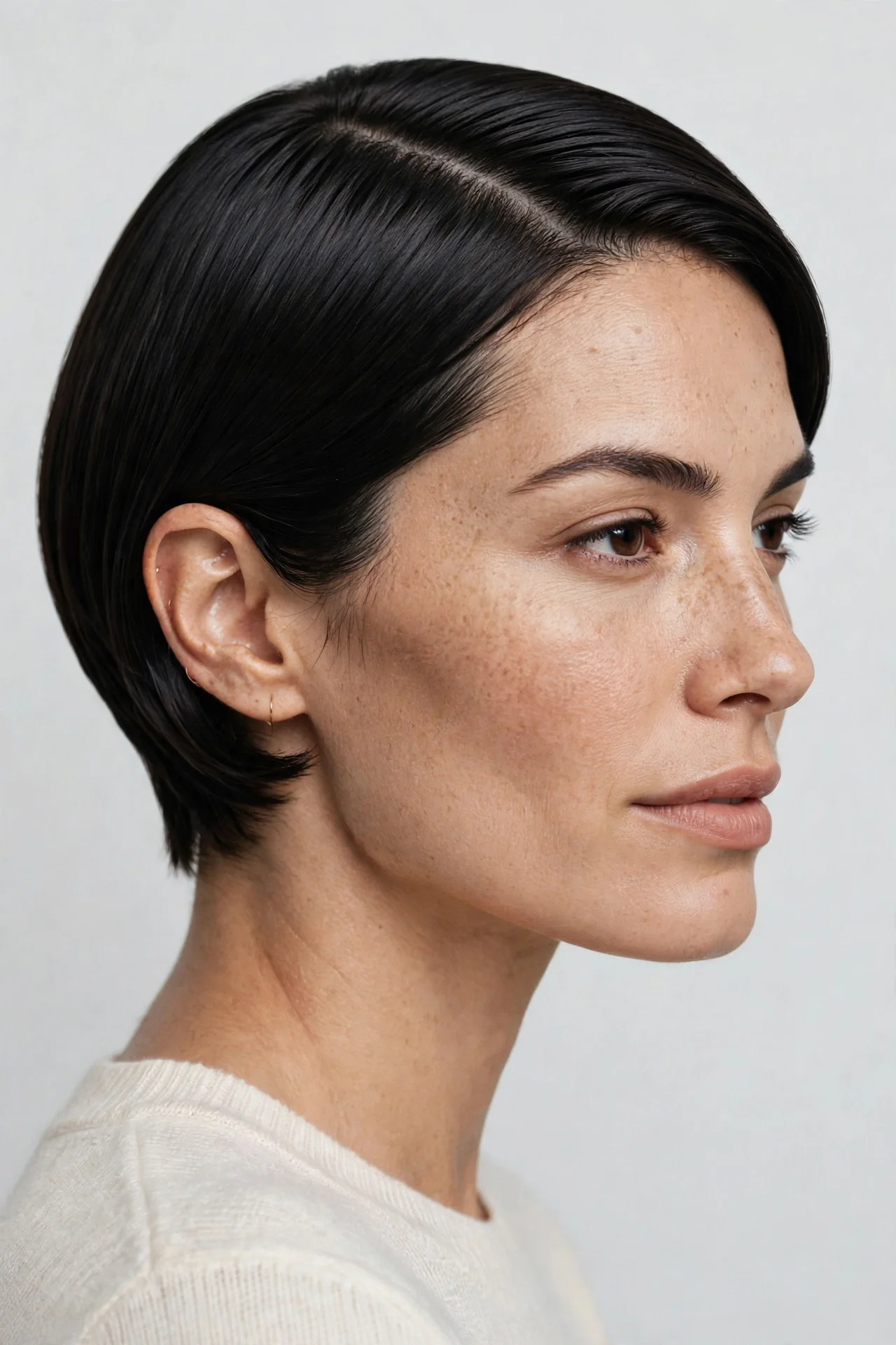sleek polished bixie with smooth architectural layers
