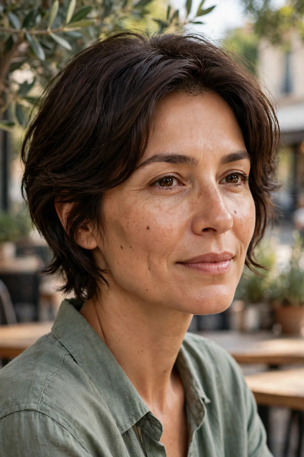 Soft grown-in bixie haircut with longer natural layers and easy lived-in texture