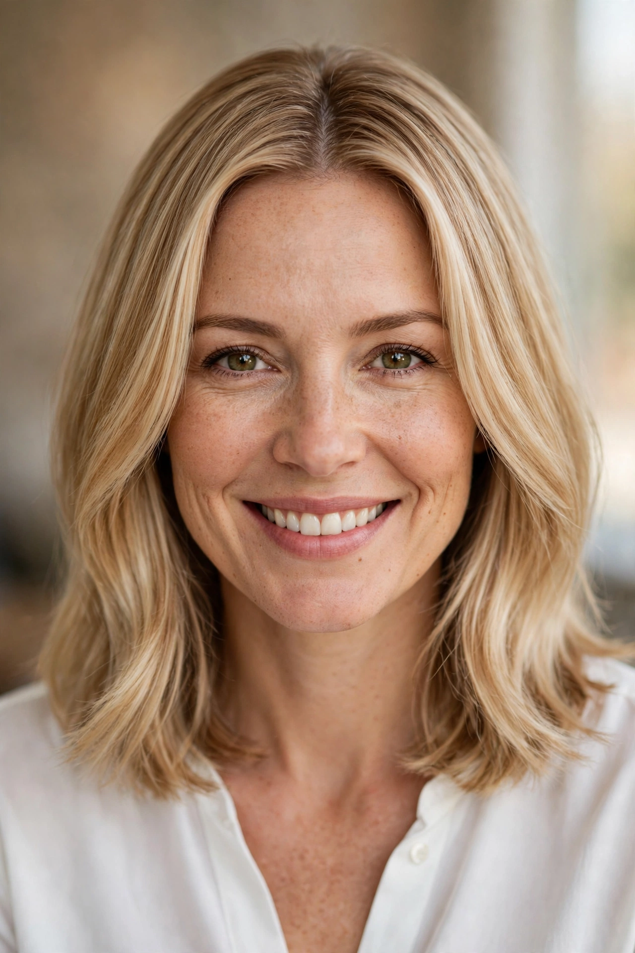 Soft precision lob at collarbone length with soft airy ends