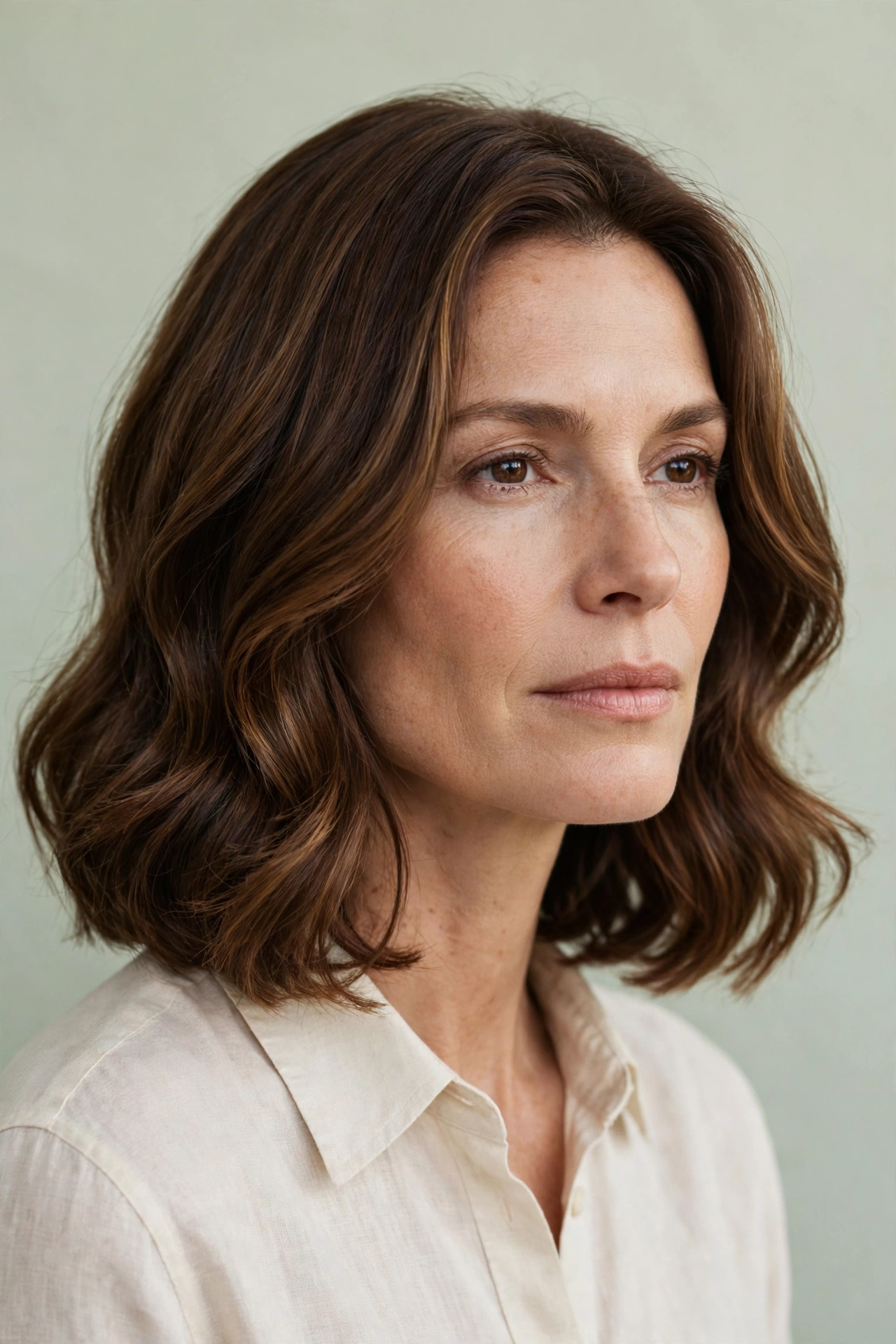 Face framing soft waves bob for a square face