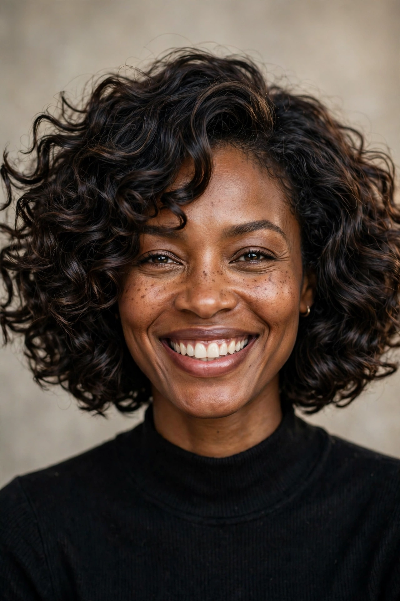 Curly swing bob with bouncy natural movement