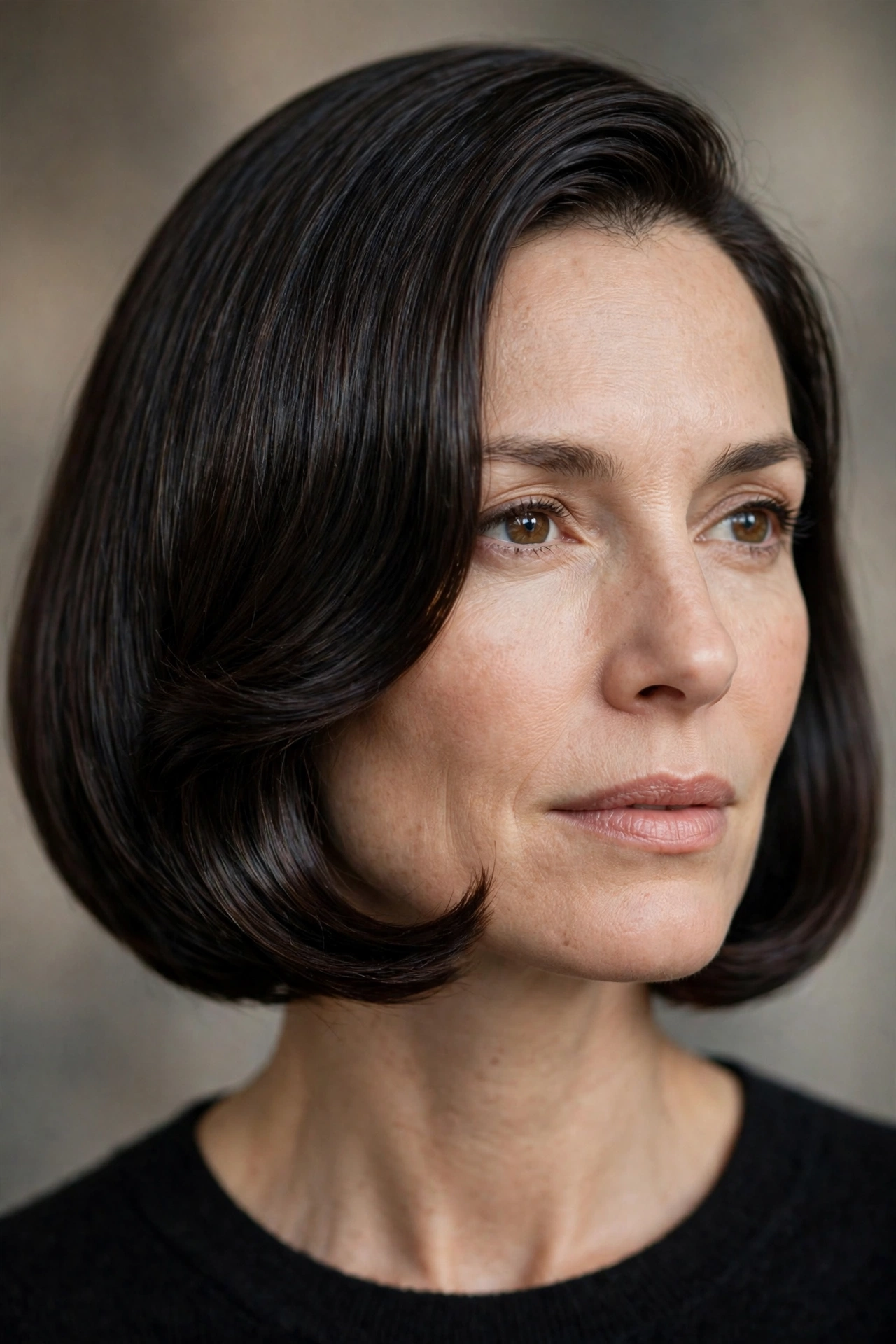 Sleek polished swing bob with a whisper of flip