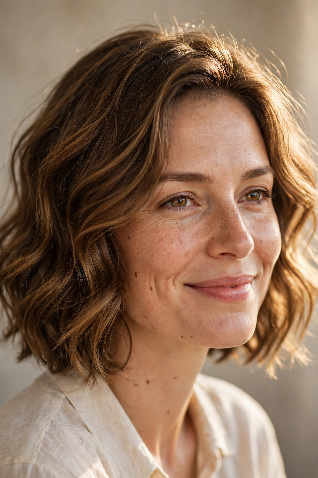 Wavy swing bob with double natural movement