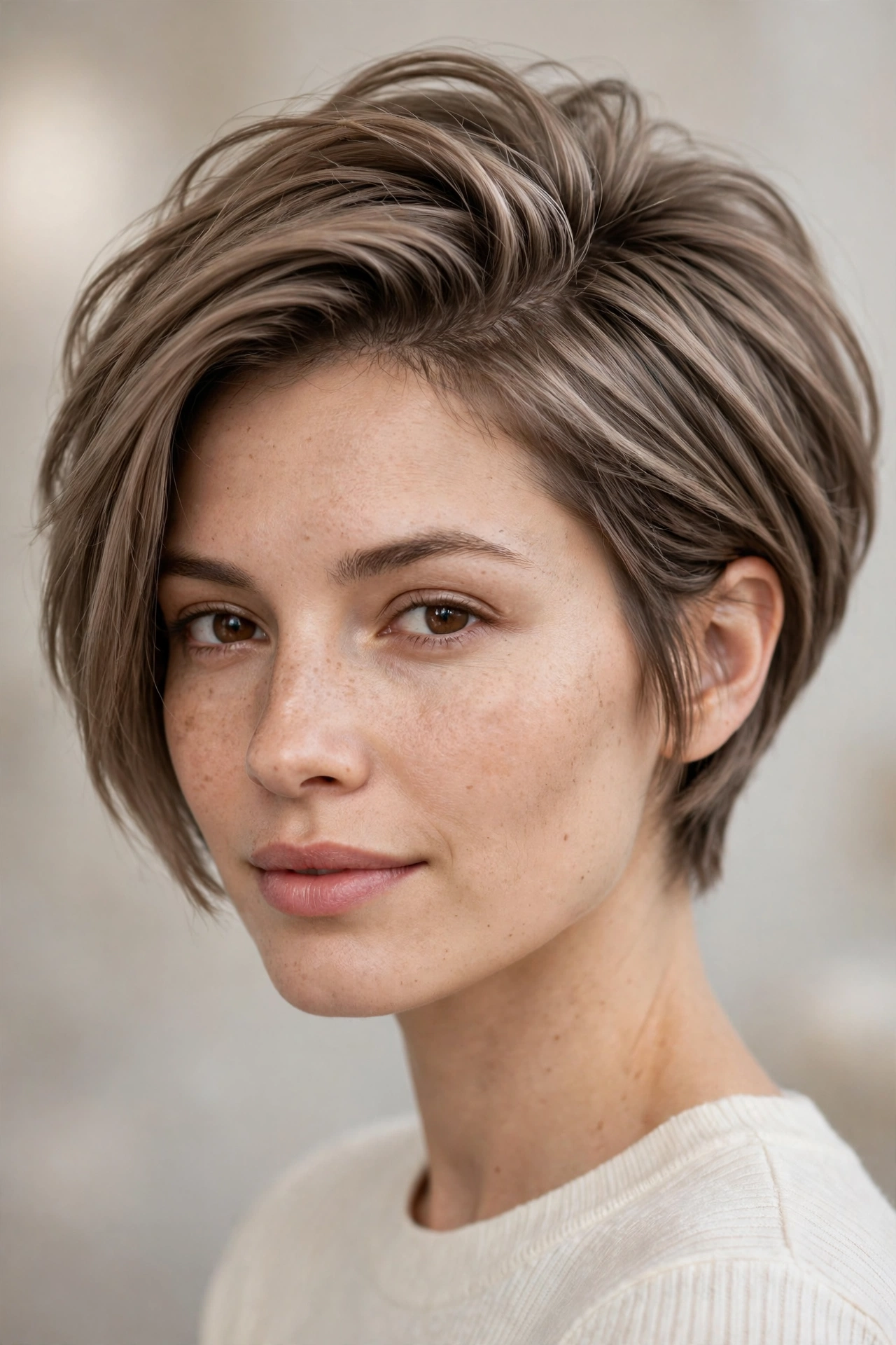 Short tapered bob adding volume to fine hair