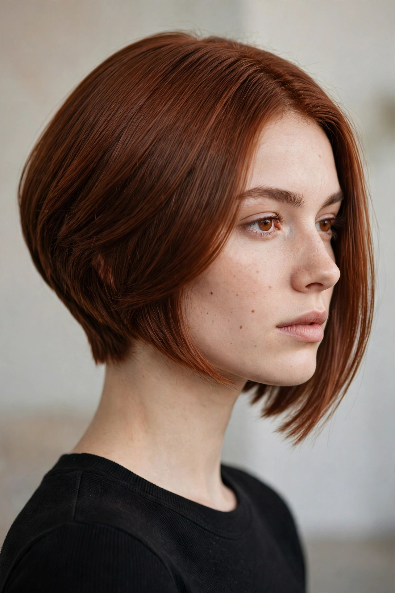Tapered A line bob with a clean neckline