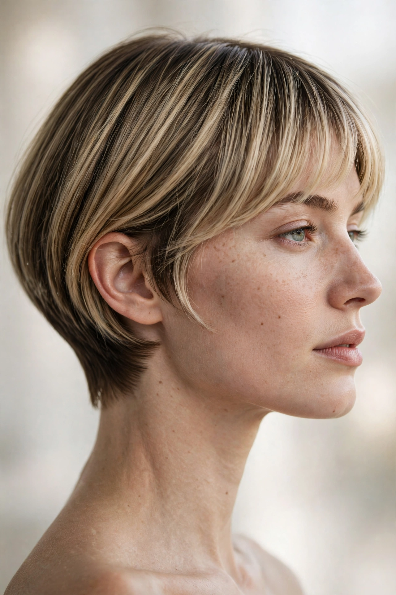 Tapered bob with bangs